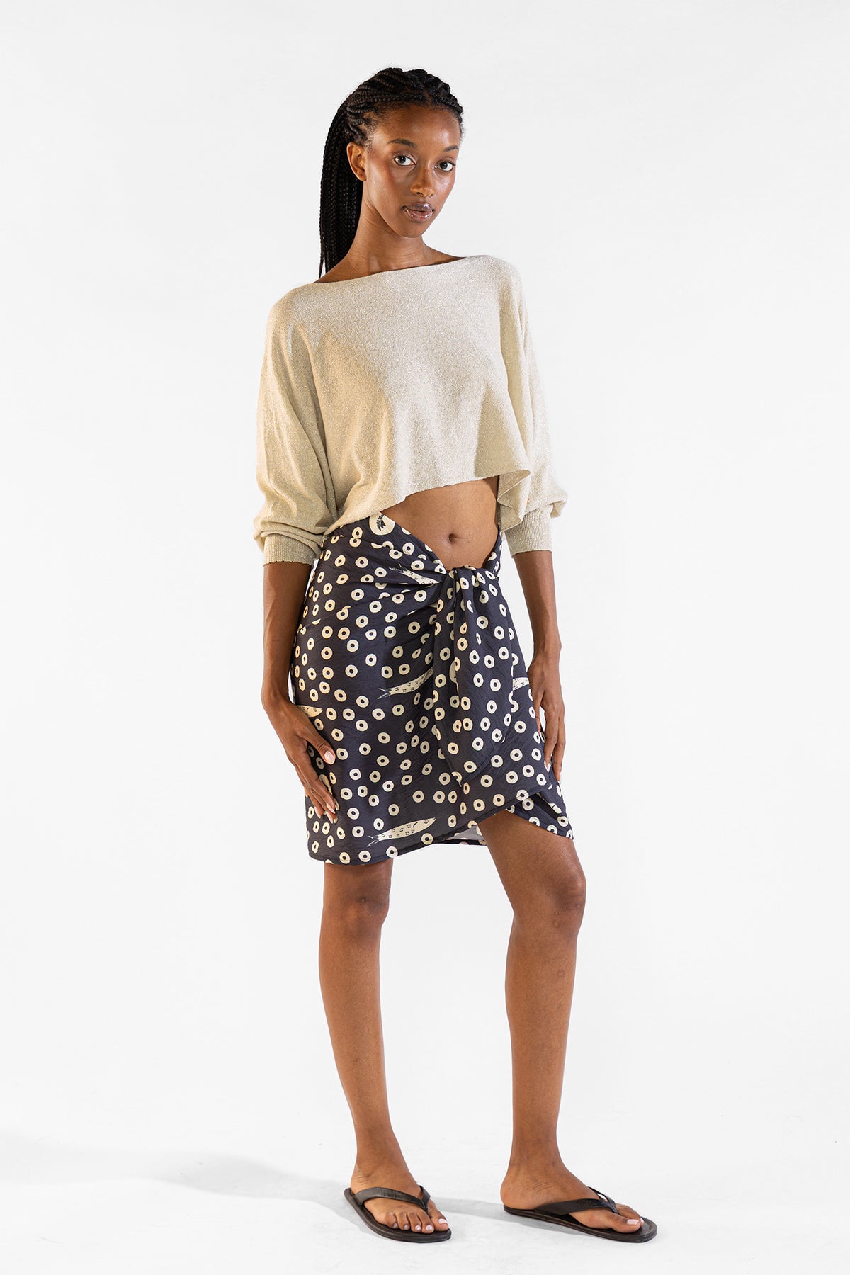 Ame Lurex Sweater Silver Sweaters Polonio UY