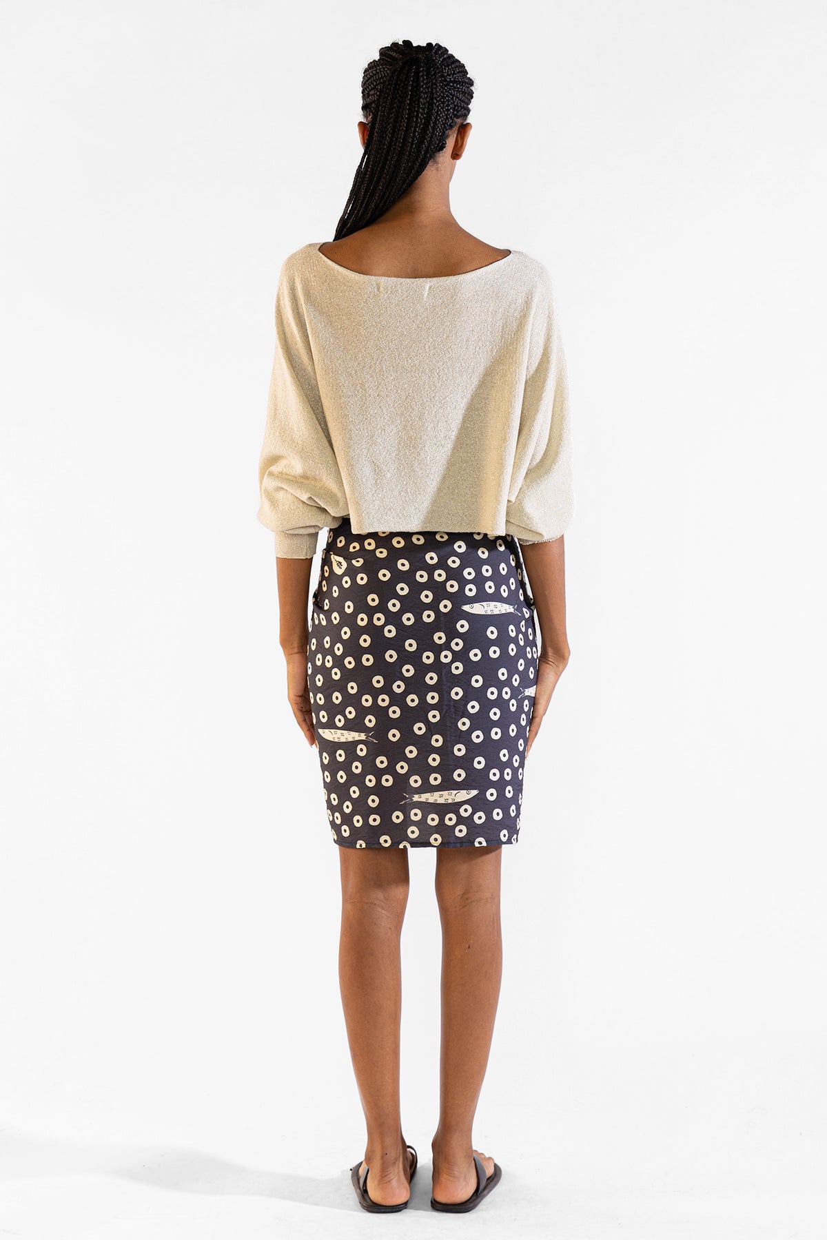 Ame Lurex Sweater Silver Sweaters Polonio UY