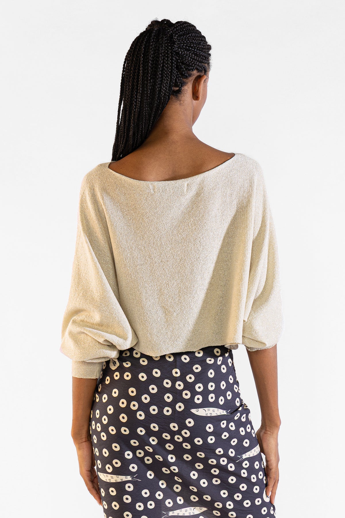 Ame Lurex Sweater Silver Sweaters Polonio UY