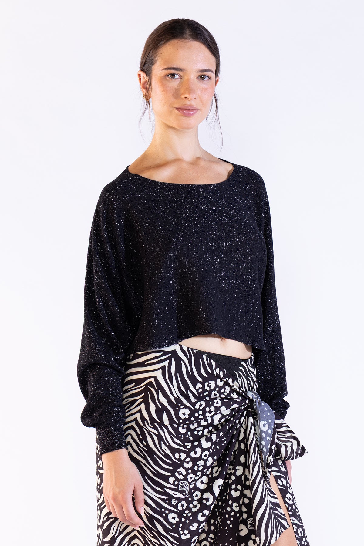 Ame Lurex Sweater Black