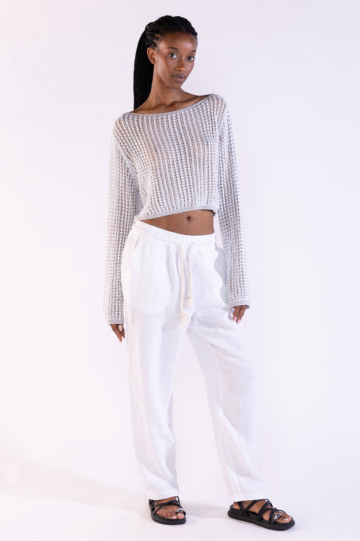Crop Sweater Silver