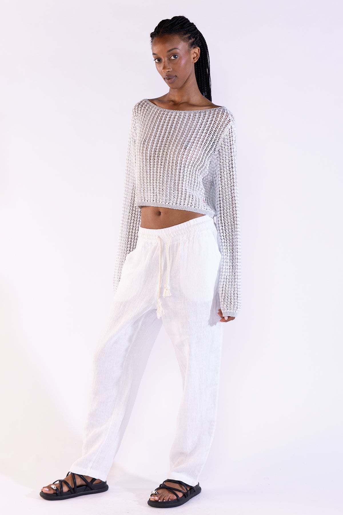 Crop Sweater Silver