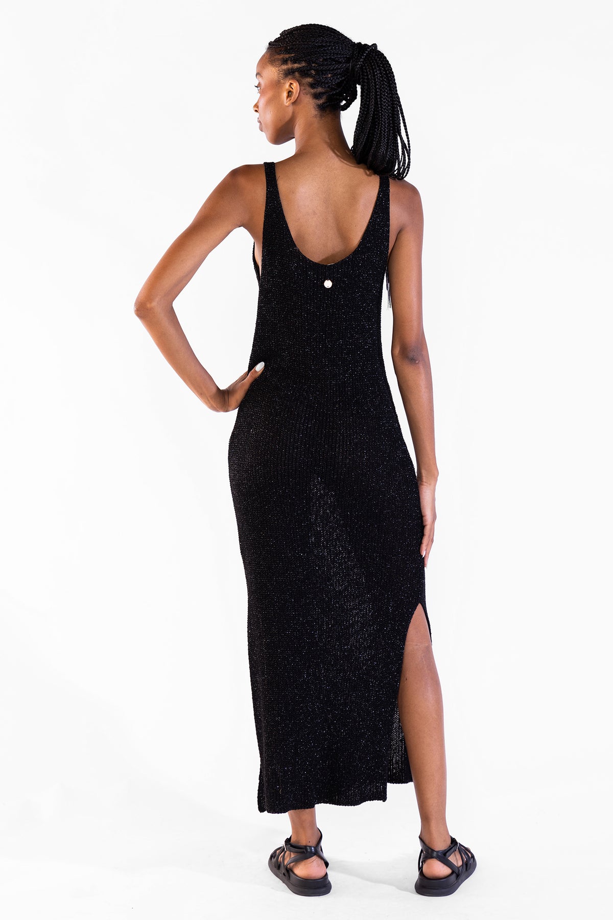 Vestido Eli Tejido Lurex Black Vestidos y Monos Polonio UY