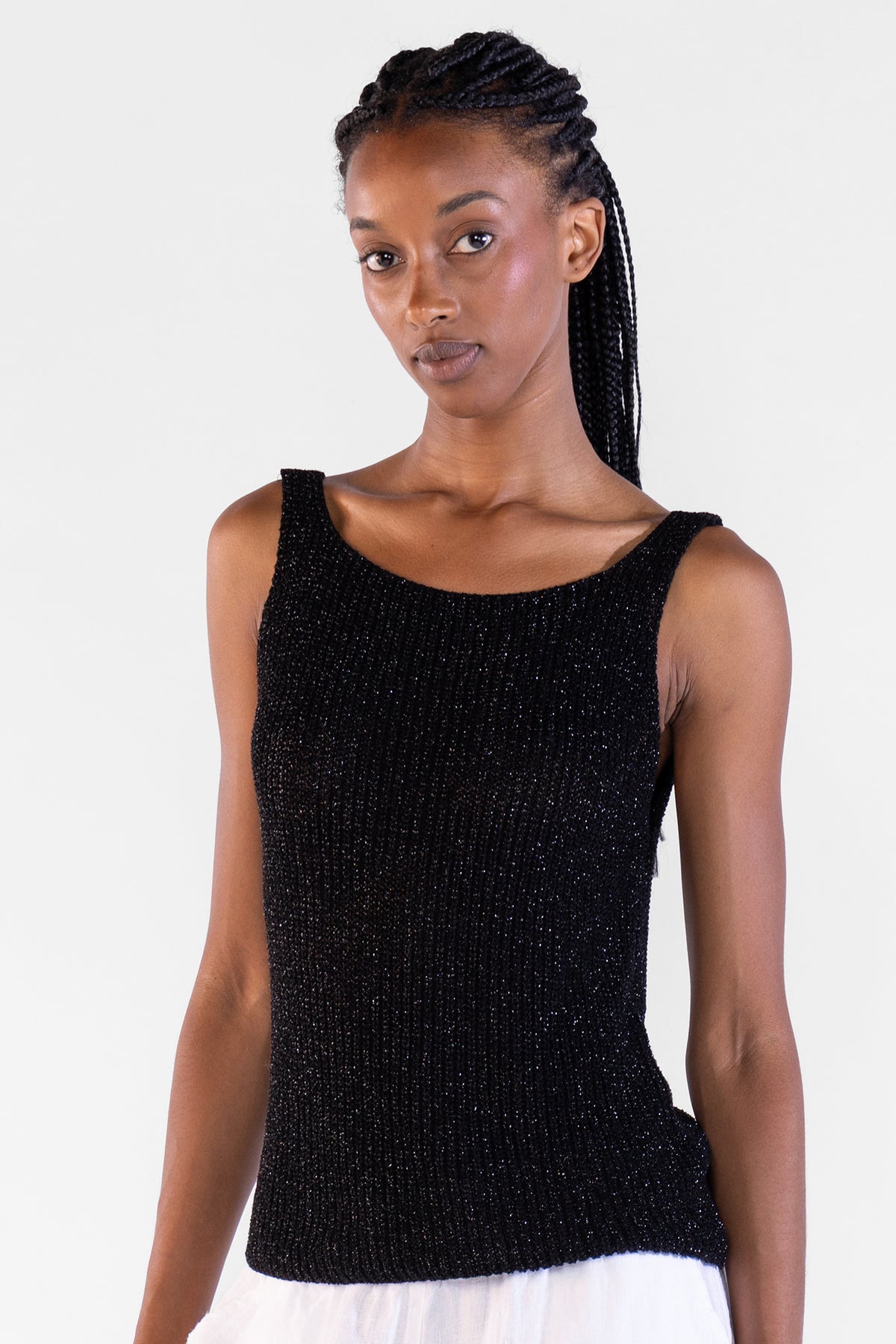 Eli Top Tejido Lurex Black Tops y Camisas Polonio UY