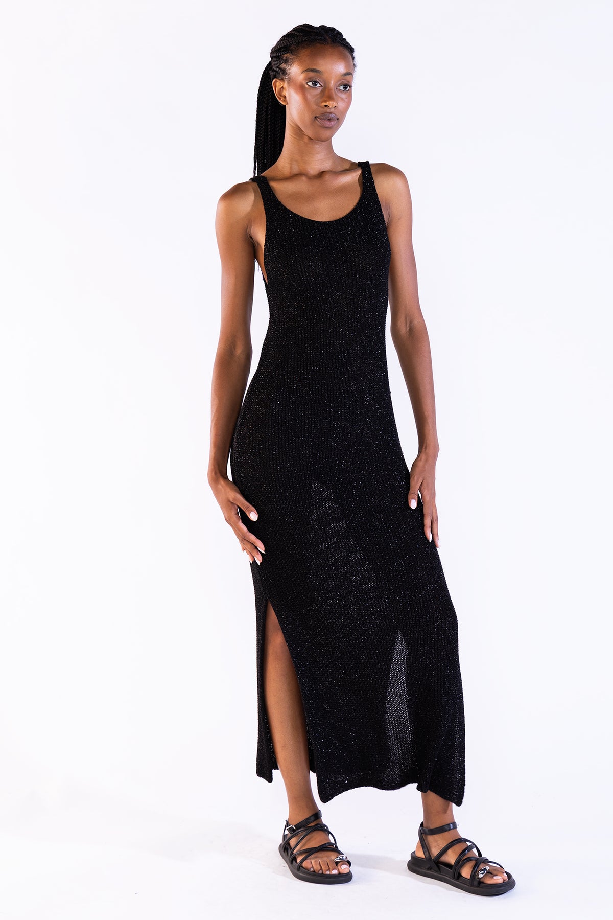 Vestido Eli Tejido Lurex Black