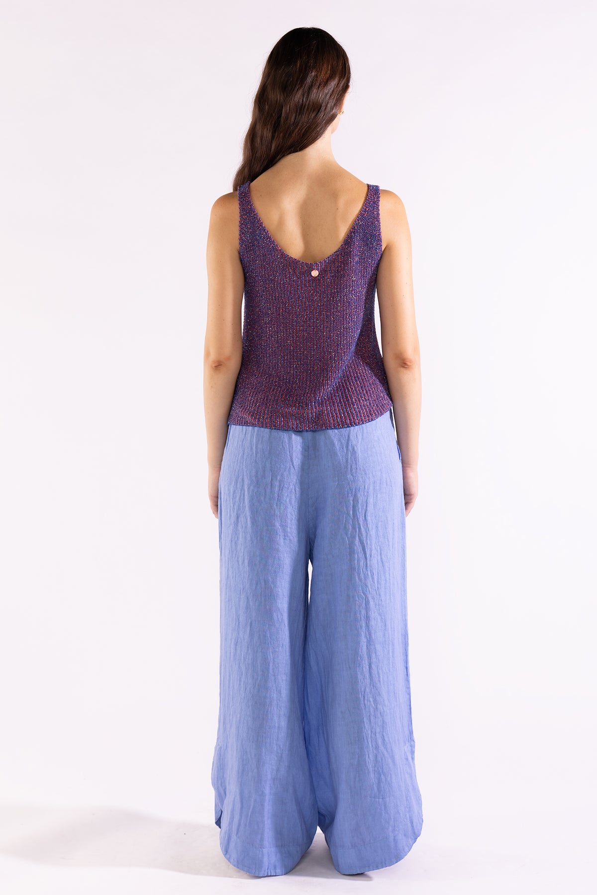 Eli Top Tejido Lurex Blueberry
