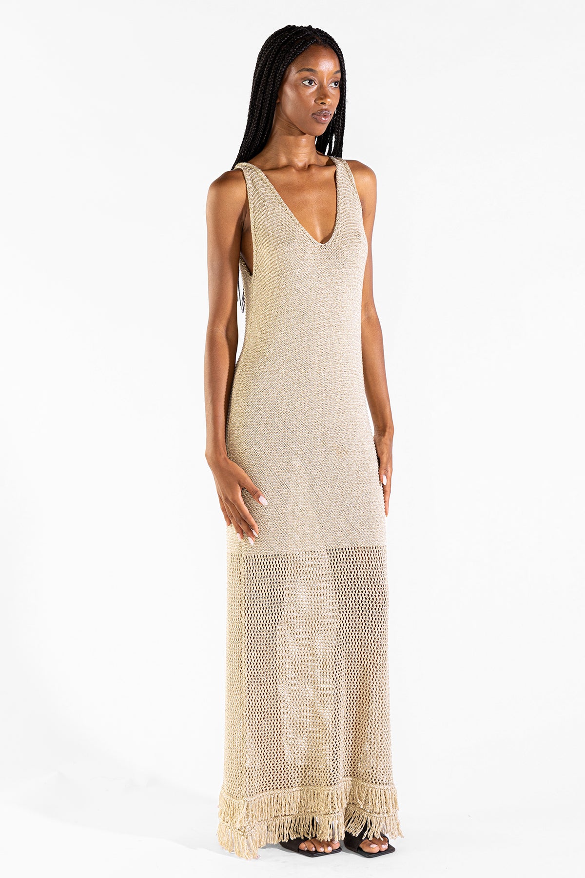 Vestido Fringes Gold Vestidos y Monos Polonio UY