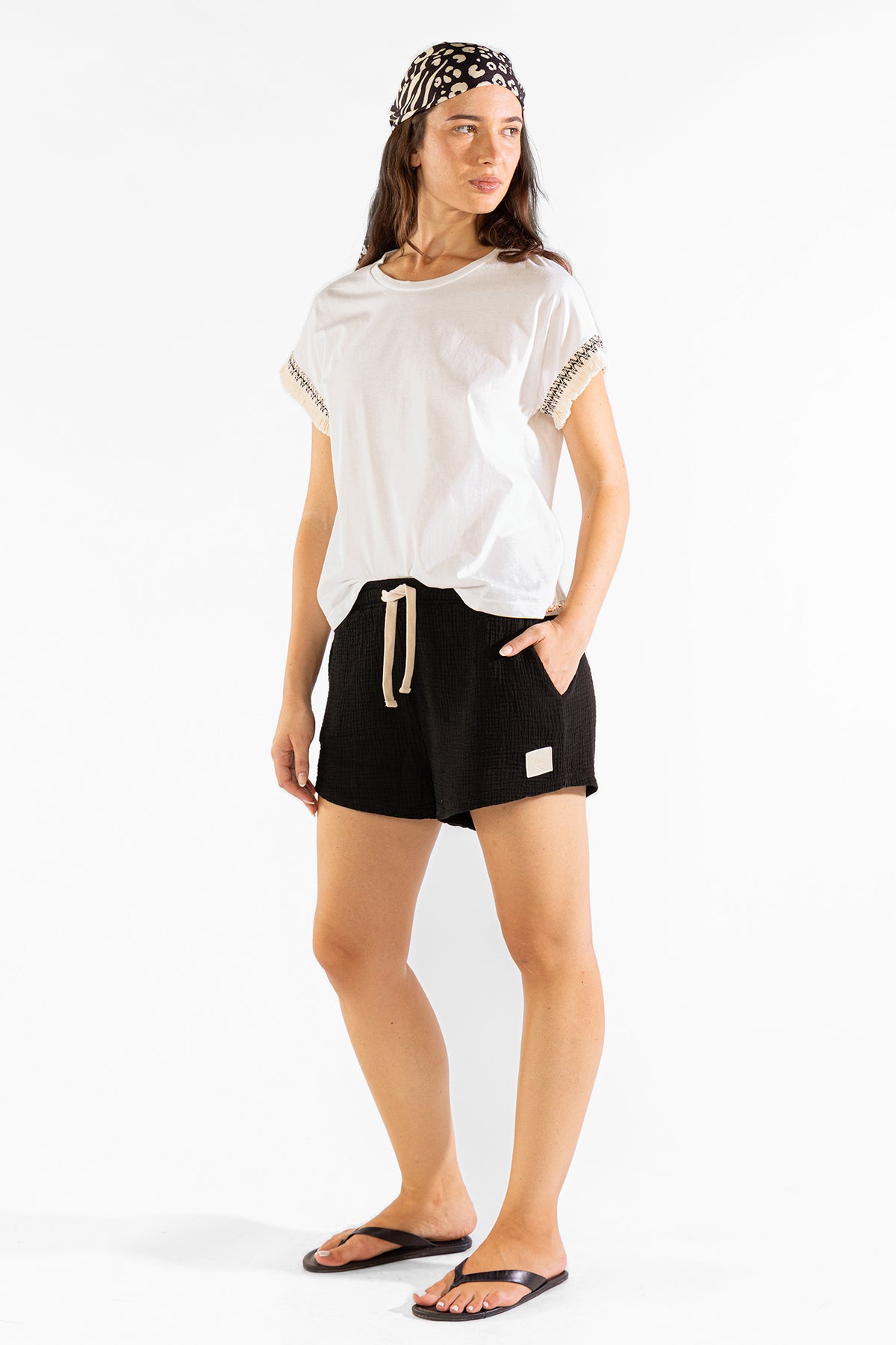 Fringes Tee en Crema Tops y Camisas Polonio UY