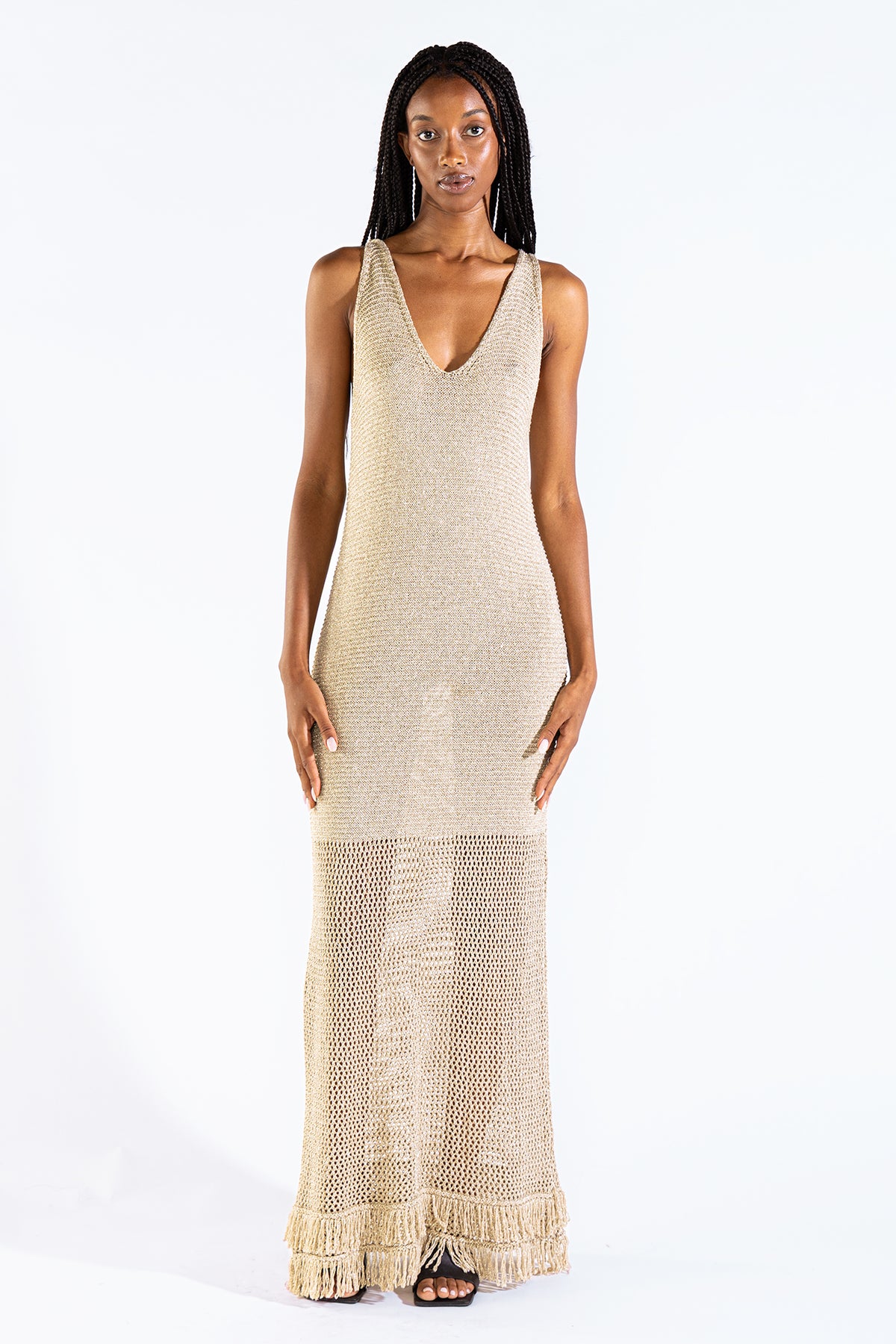 Vestido Fringes Gold
