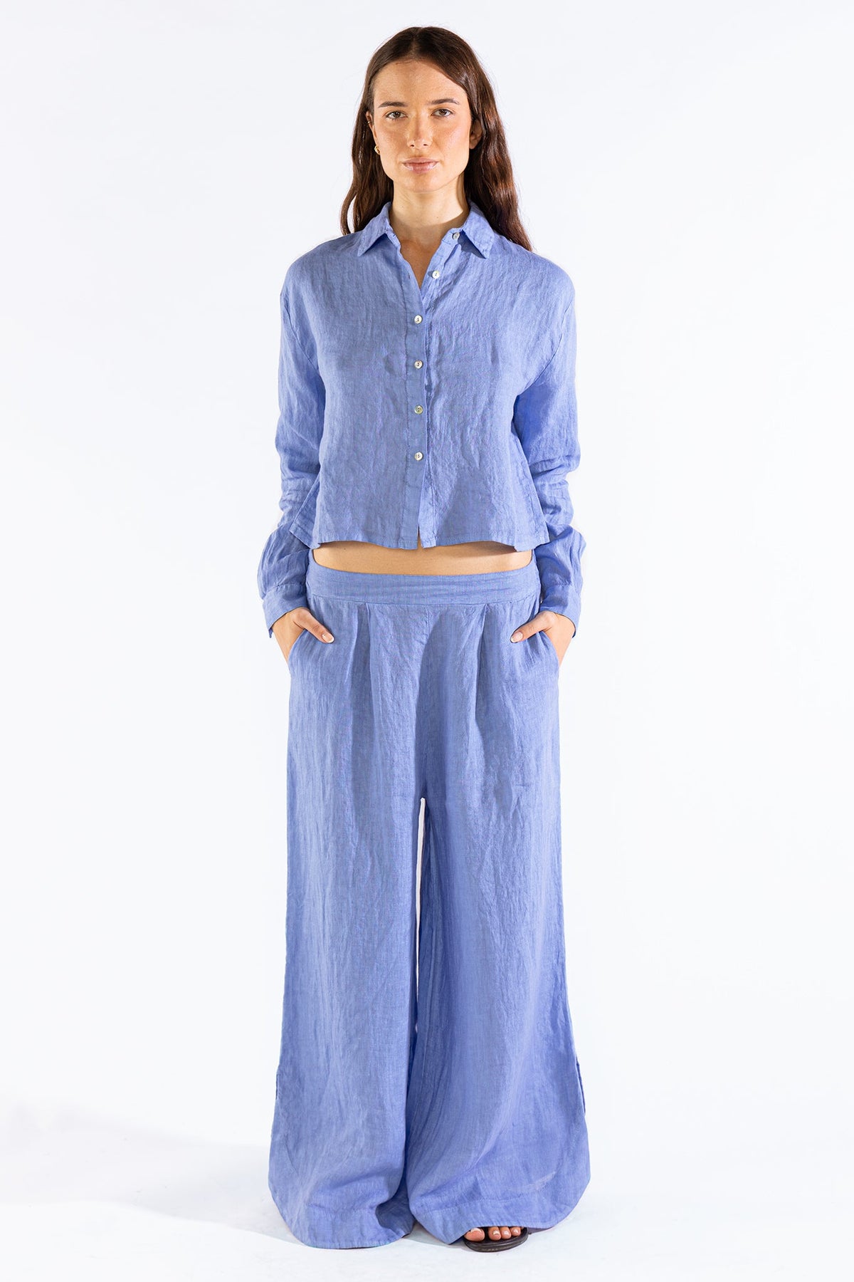 Camisa Lara Blue Tops y Camisas Polonio UY