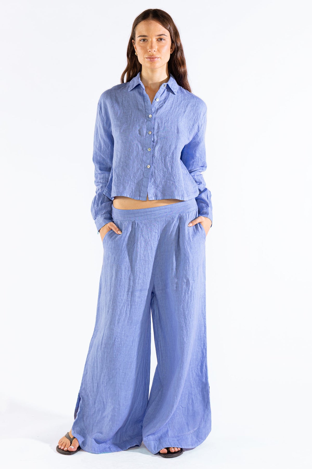 Camisa Lara Blue Tops y Camisas Polonio UY