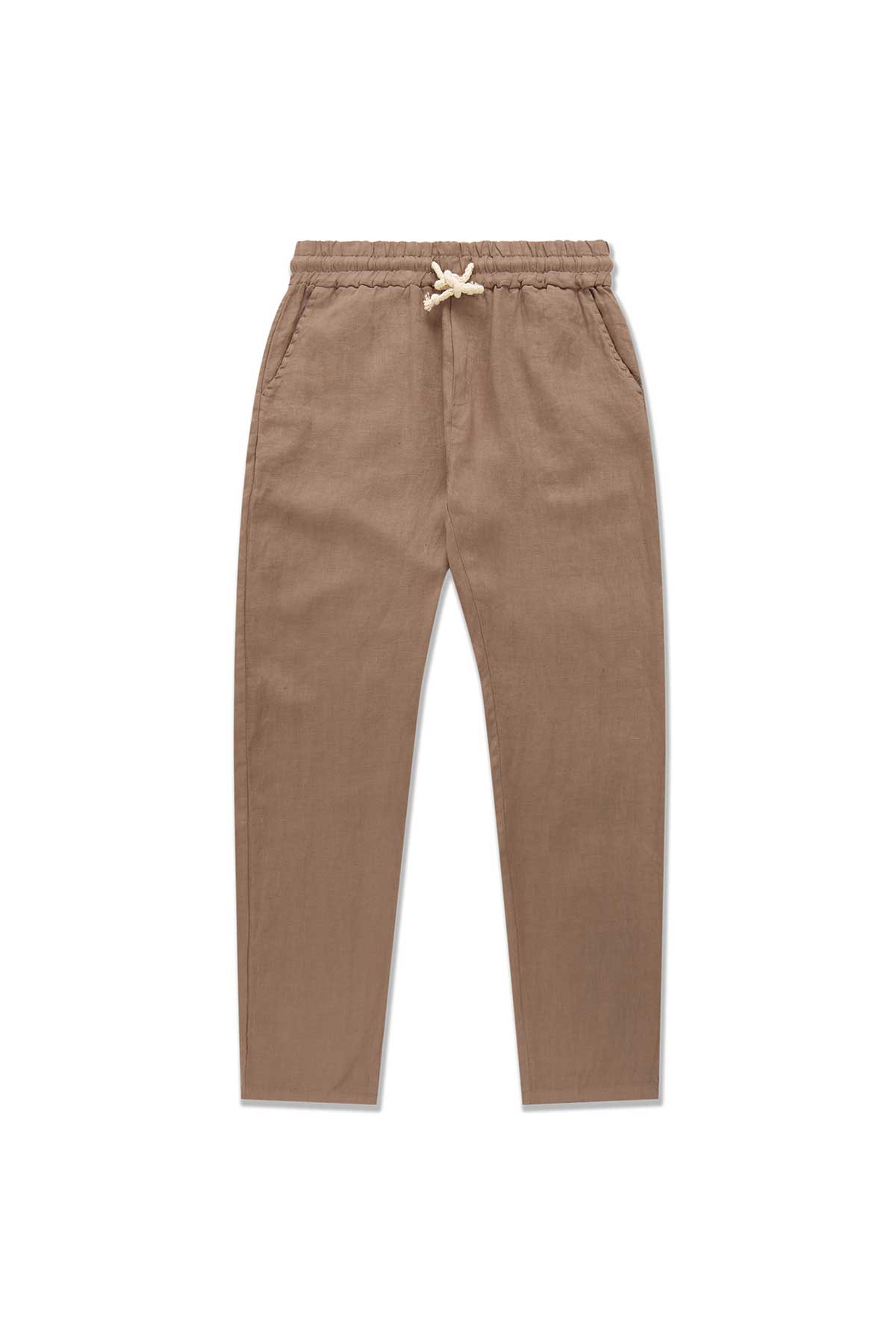 Taupe Pantalón de Lino Premium
