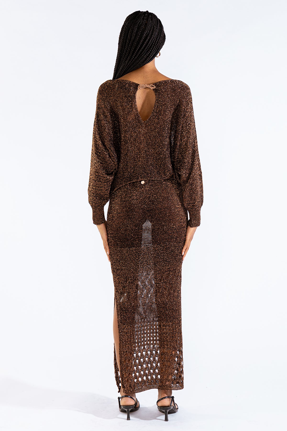 Falda Tejida Lu en Gold Black