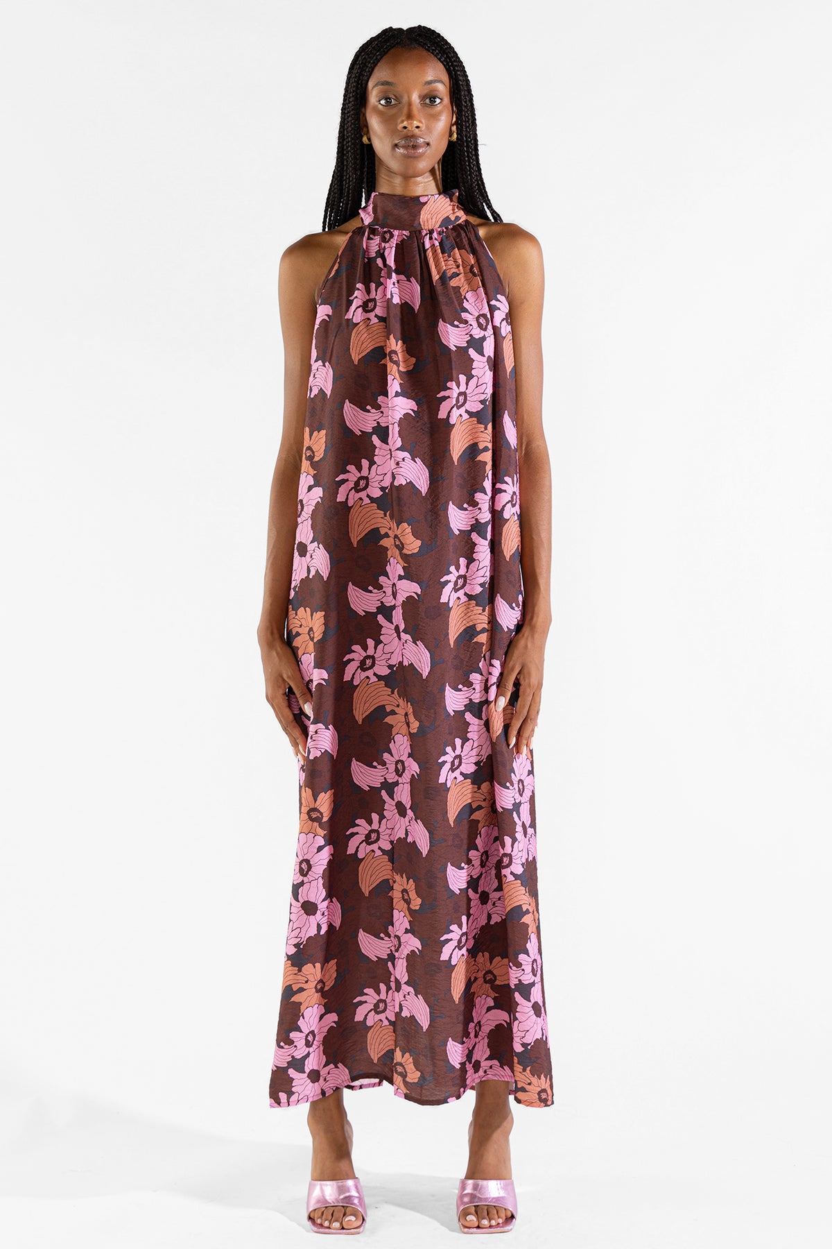 Vestido Halter Michu Broken Flowers