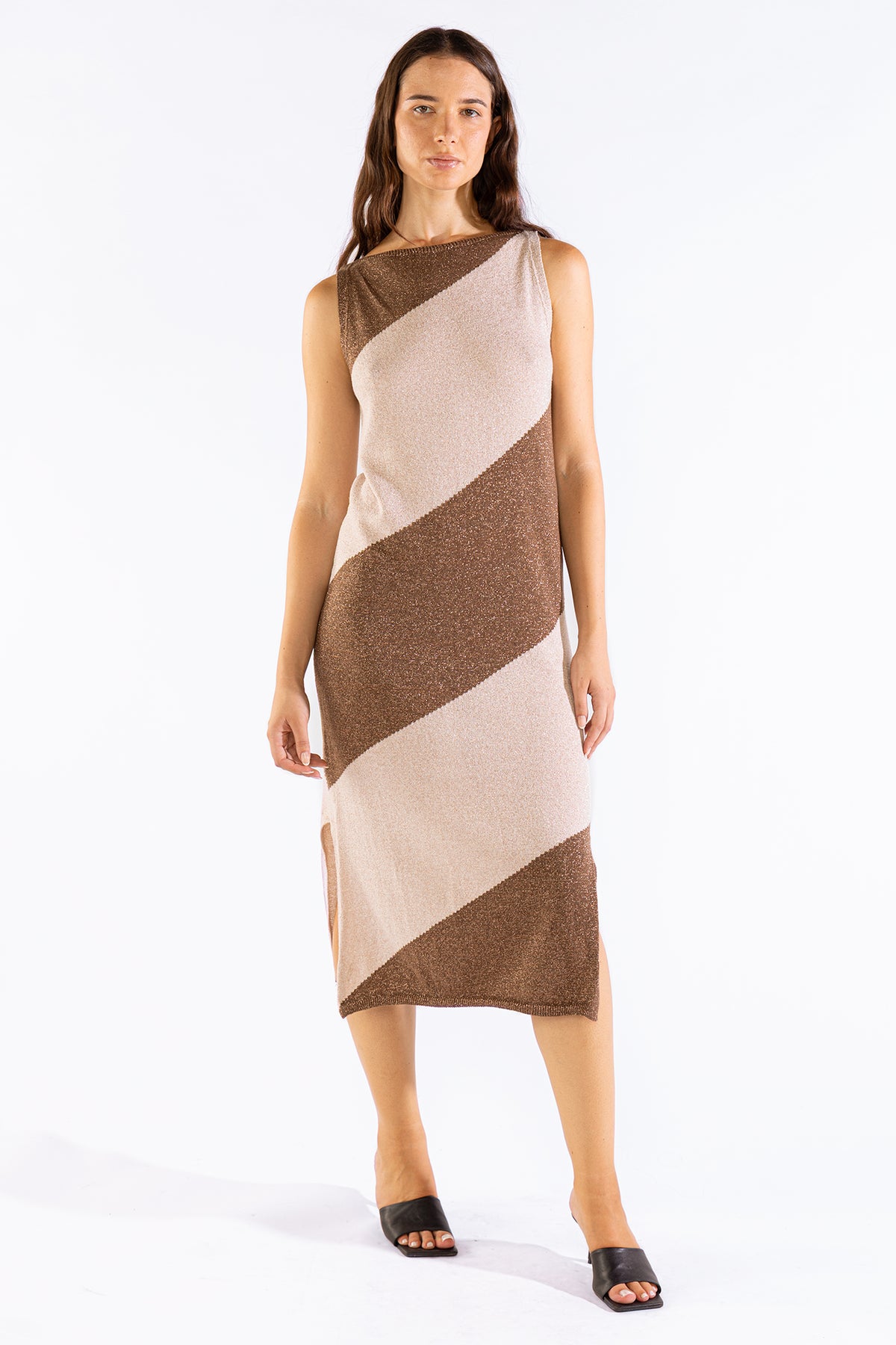 Vestido Mila Tejido Bicolor Berry