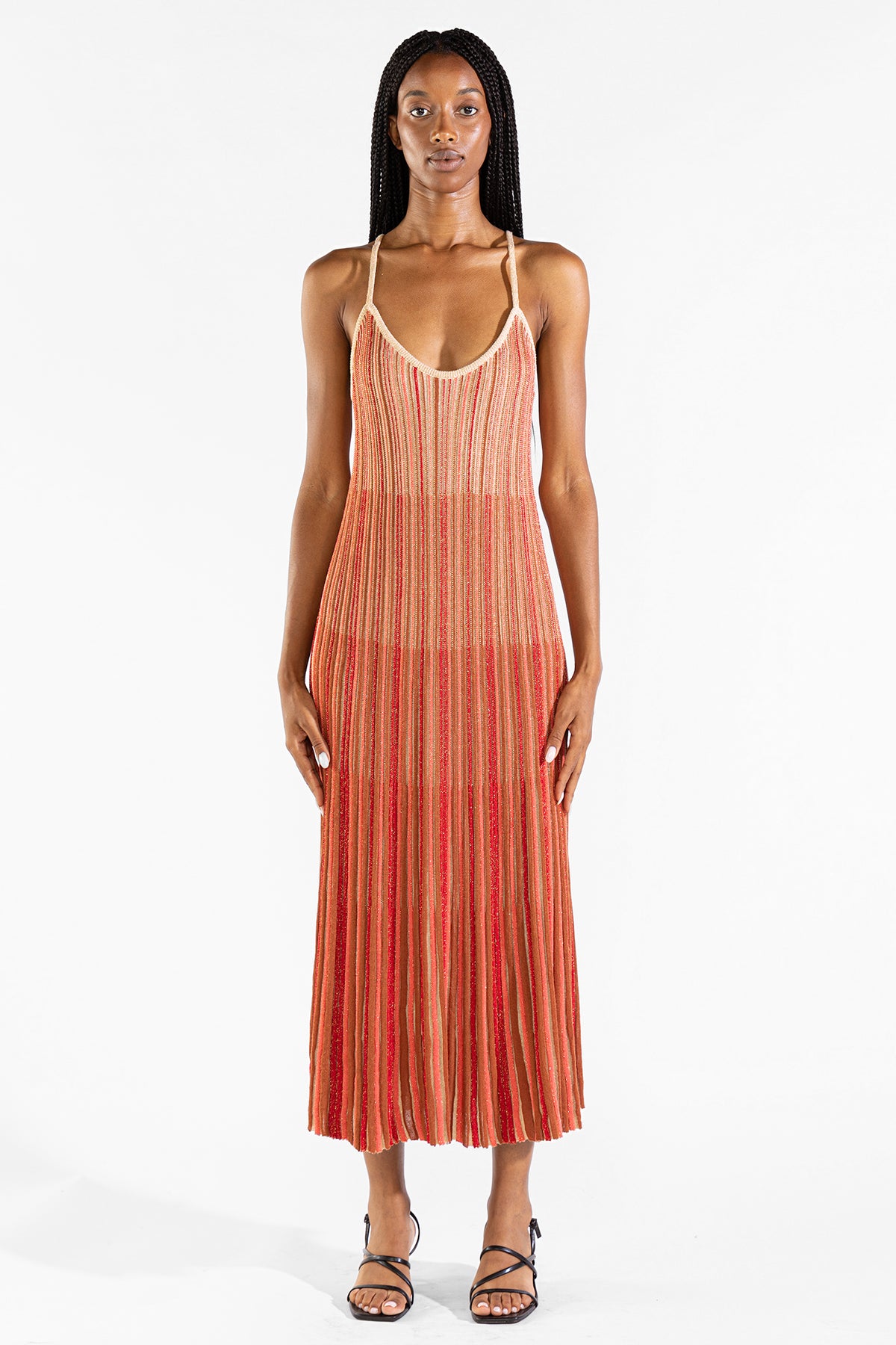 Vestido Striped Long Tejido Berry Vestidos y Monos Polonio UY
