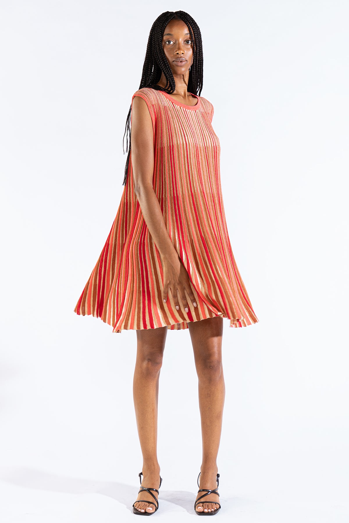 Vestido Striped Tee Tejido Berry