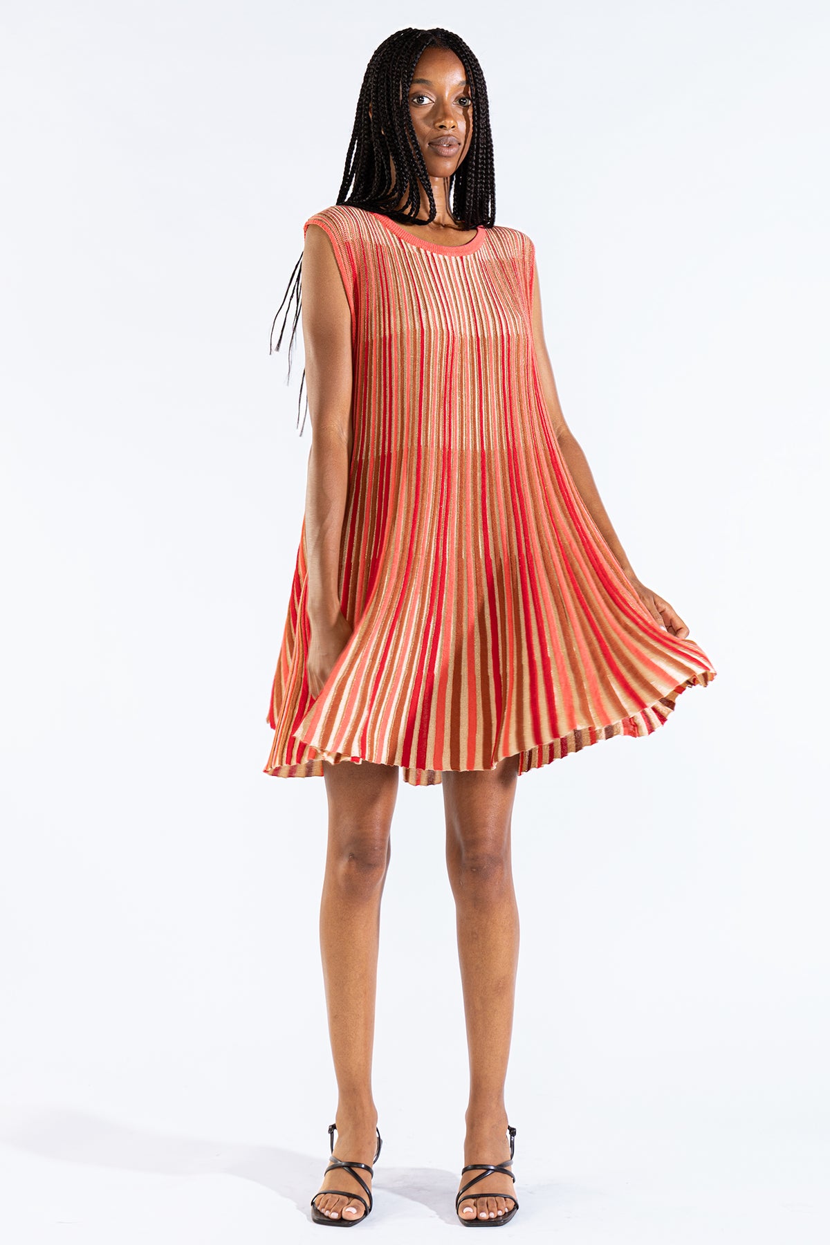 Vestido Striped Tee Tejido Berry