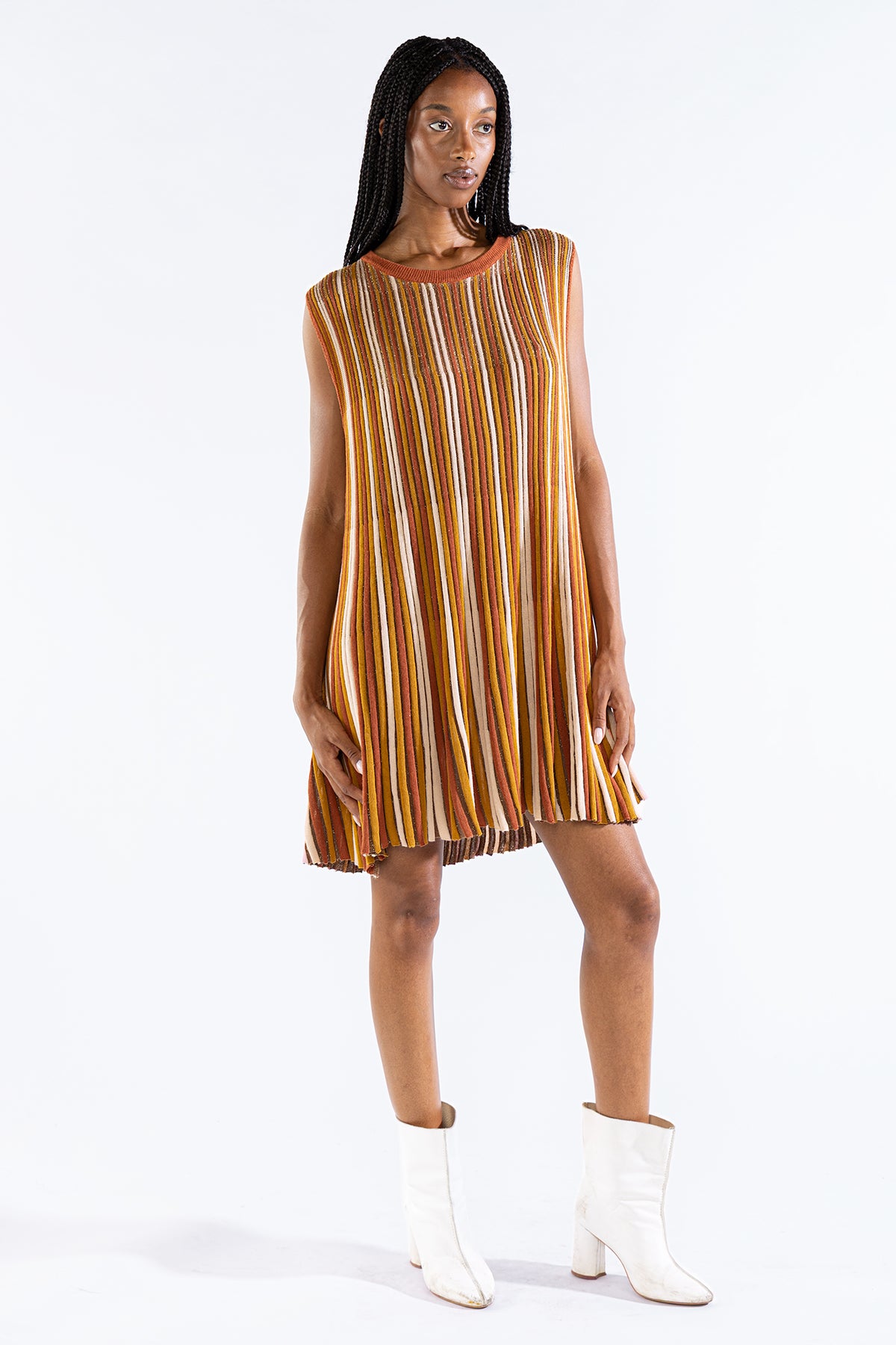 Vestido Striped Tee Tejido Coffee Vestidos y Monos Polonio UY