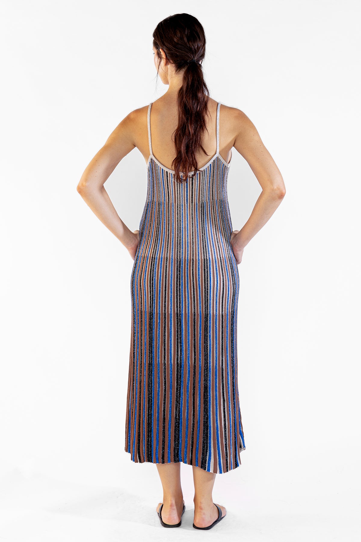 Vestido Striped Long Tejido Blue Vestidos y Monos Polonio UY