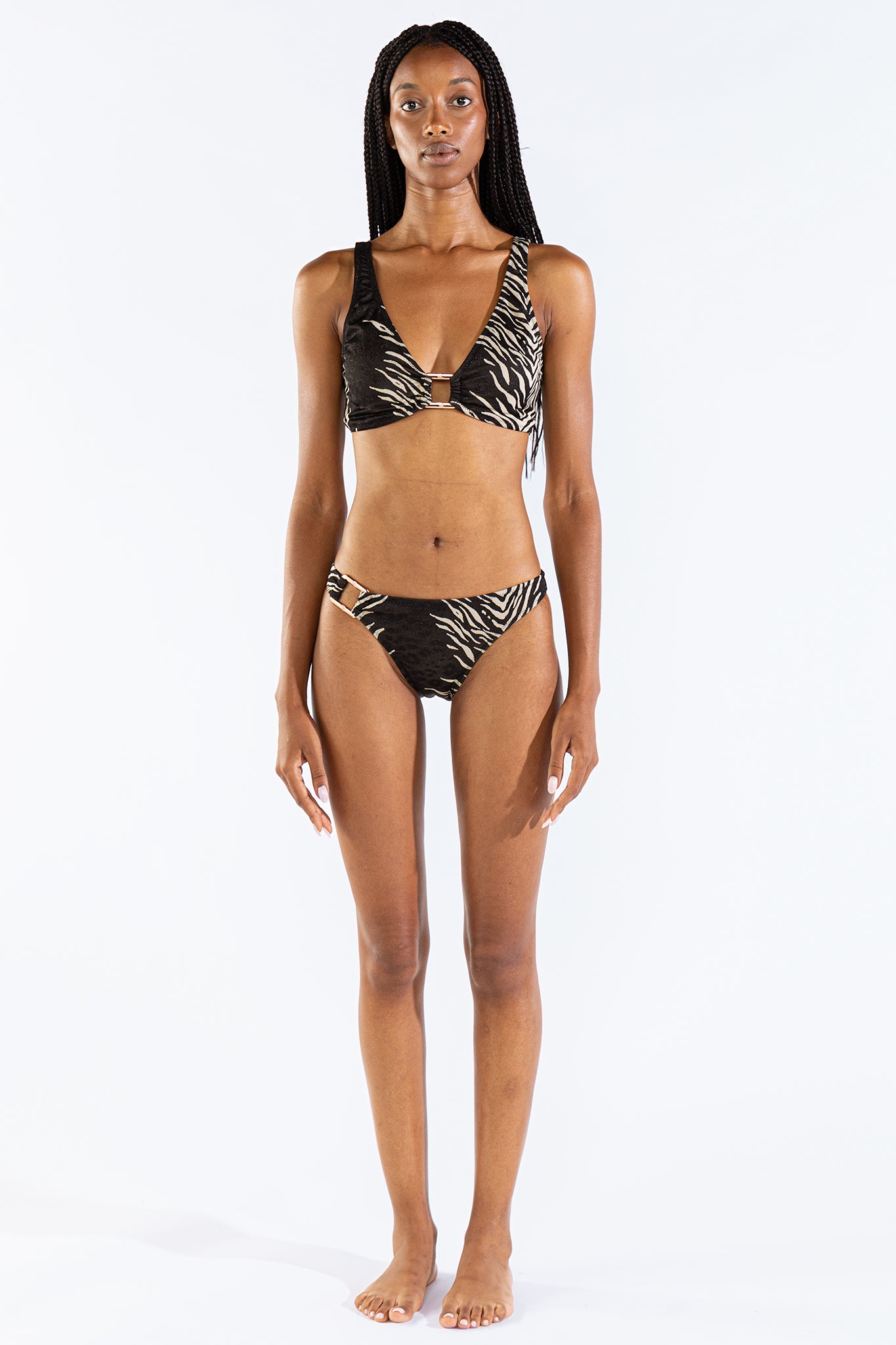 Top Bikini Tali Feline Black