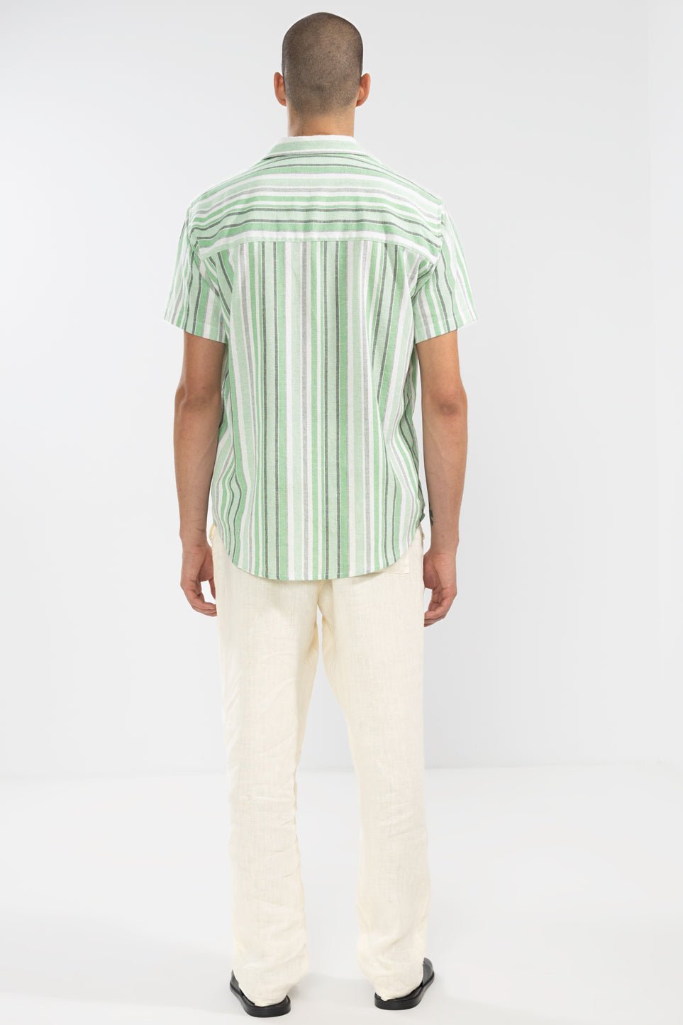 Camisa Manga Corta Fede Rayas Verdes - Polonio Uruguay