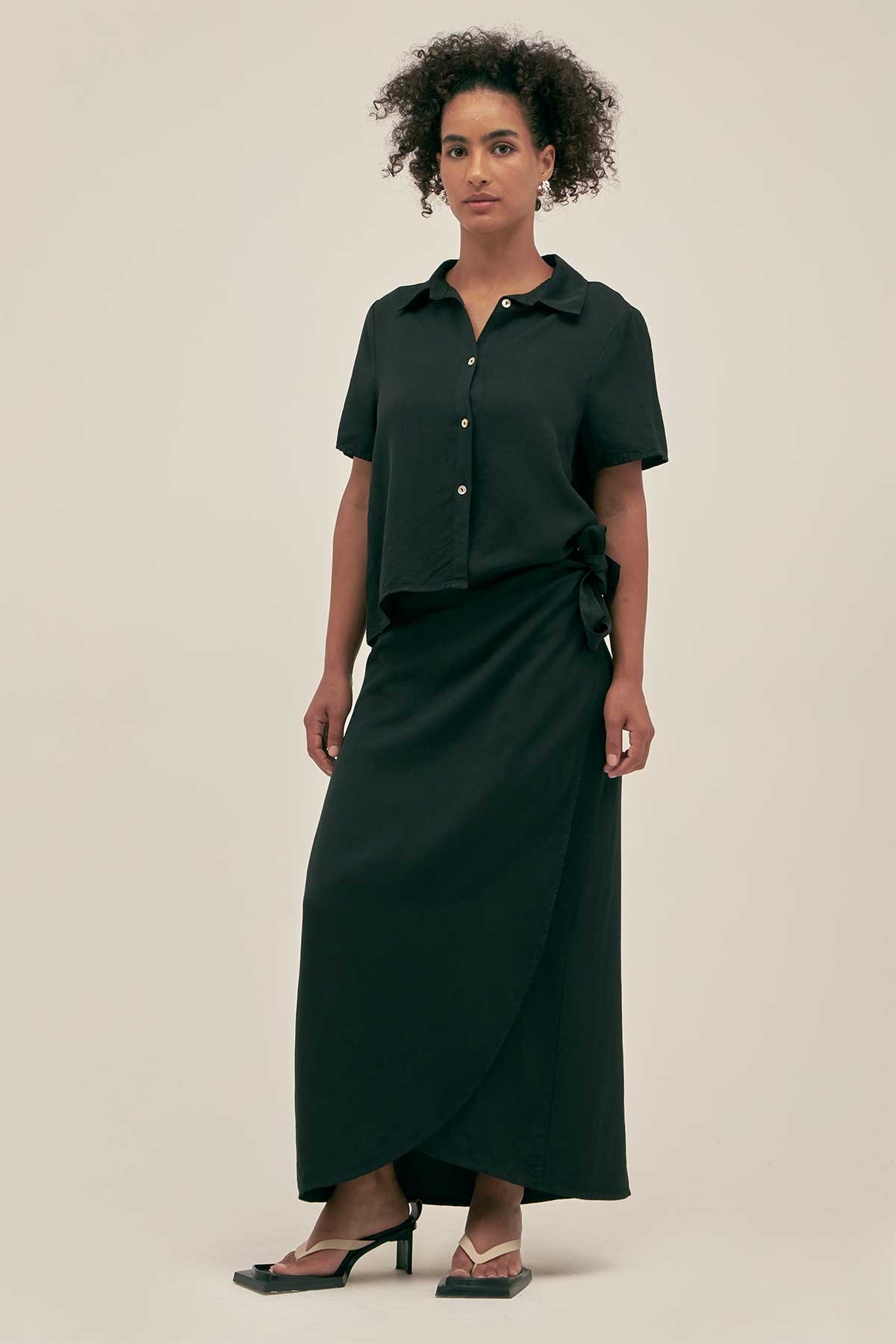 Camisa Manga Corta Negro - Polonio Uruguay