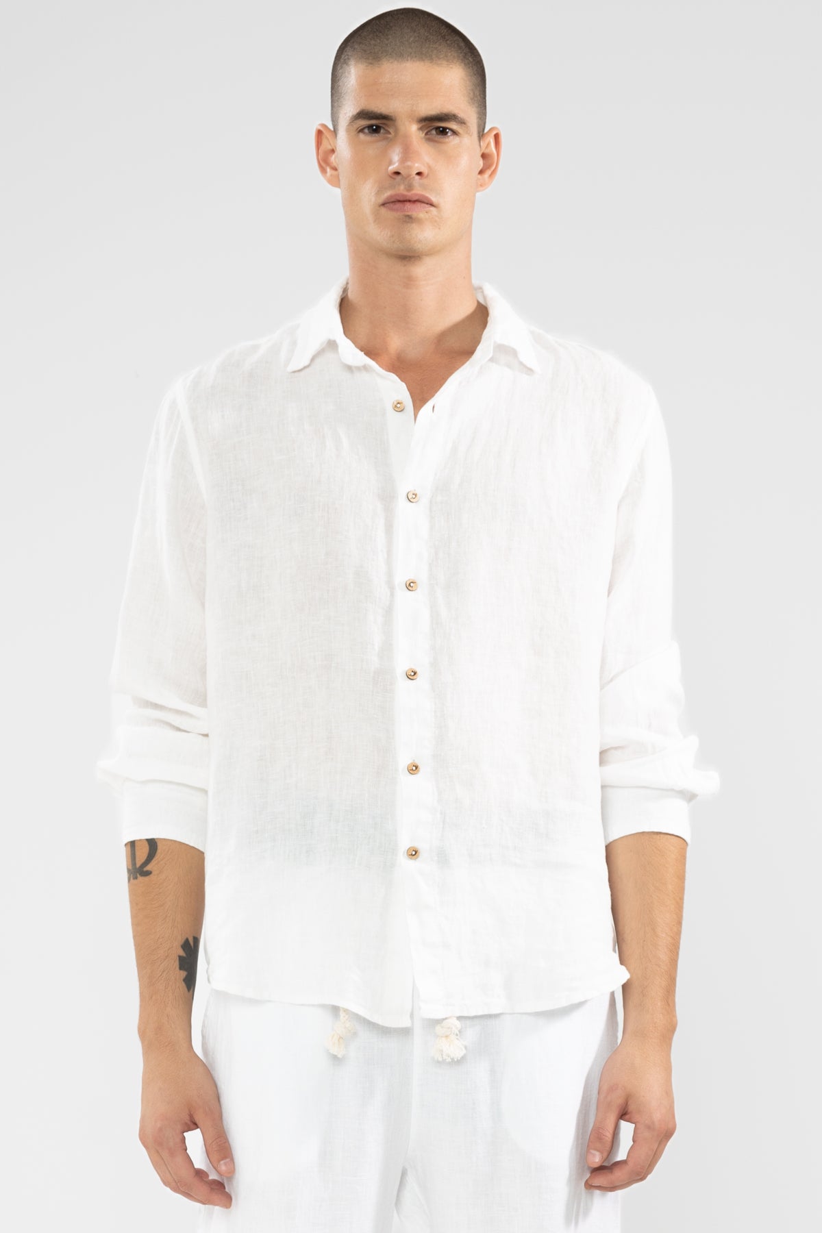 Camisa Manga Larga 100% Lino Casapueblo Camisa Manga Larga de Lino Polonio UY