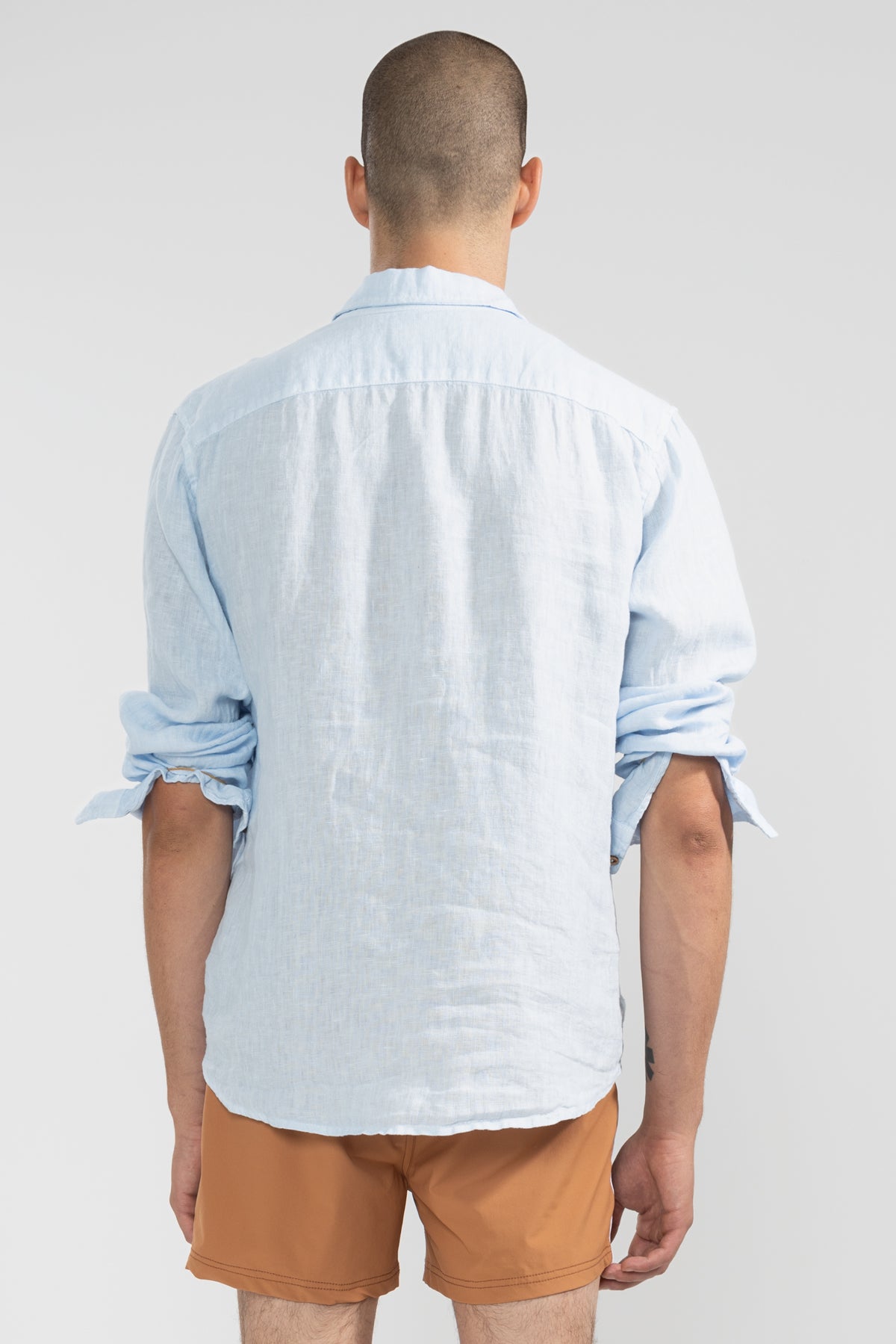 Camisa Manga Larga 100% Lino Cielo Camisa Manga Larga de Lino Polonio UY