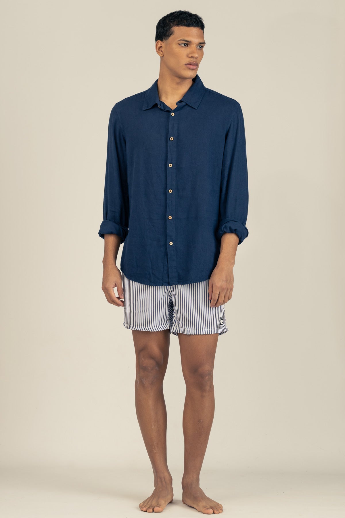 Camisa Manga Larga de Lino Oceano - Polonio Uruguay