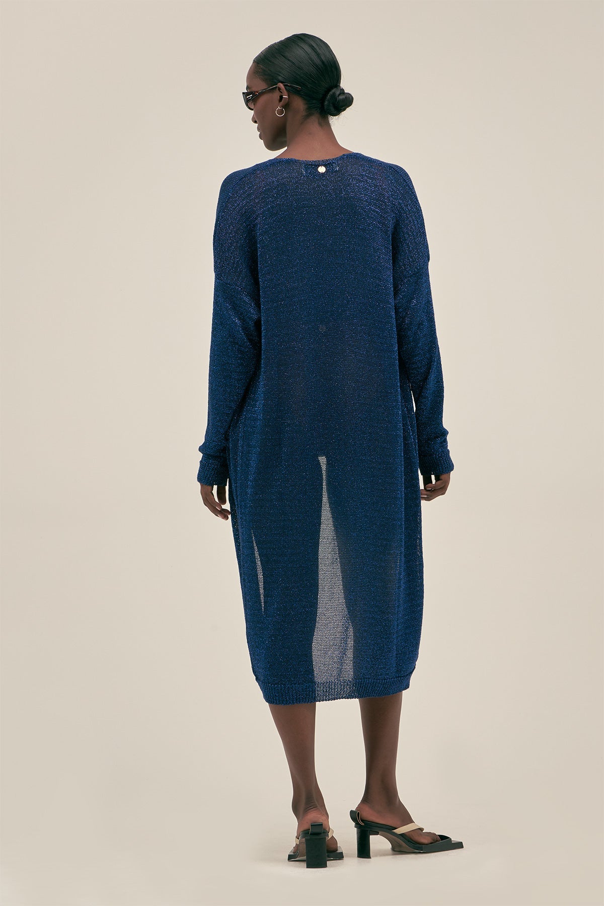 Cardigan Lu Lurex Azul - Polonio Uruguay