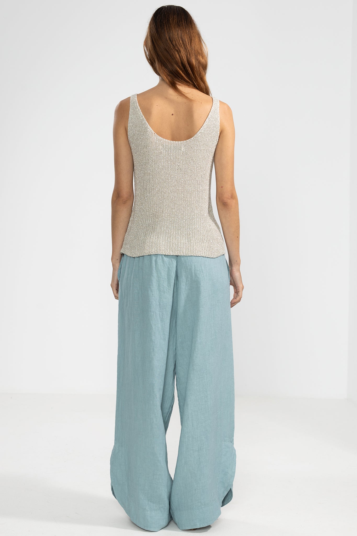 Eli Top Tejido Lurex Silver - Polonio Uruguay