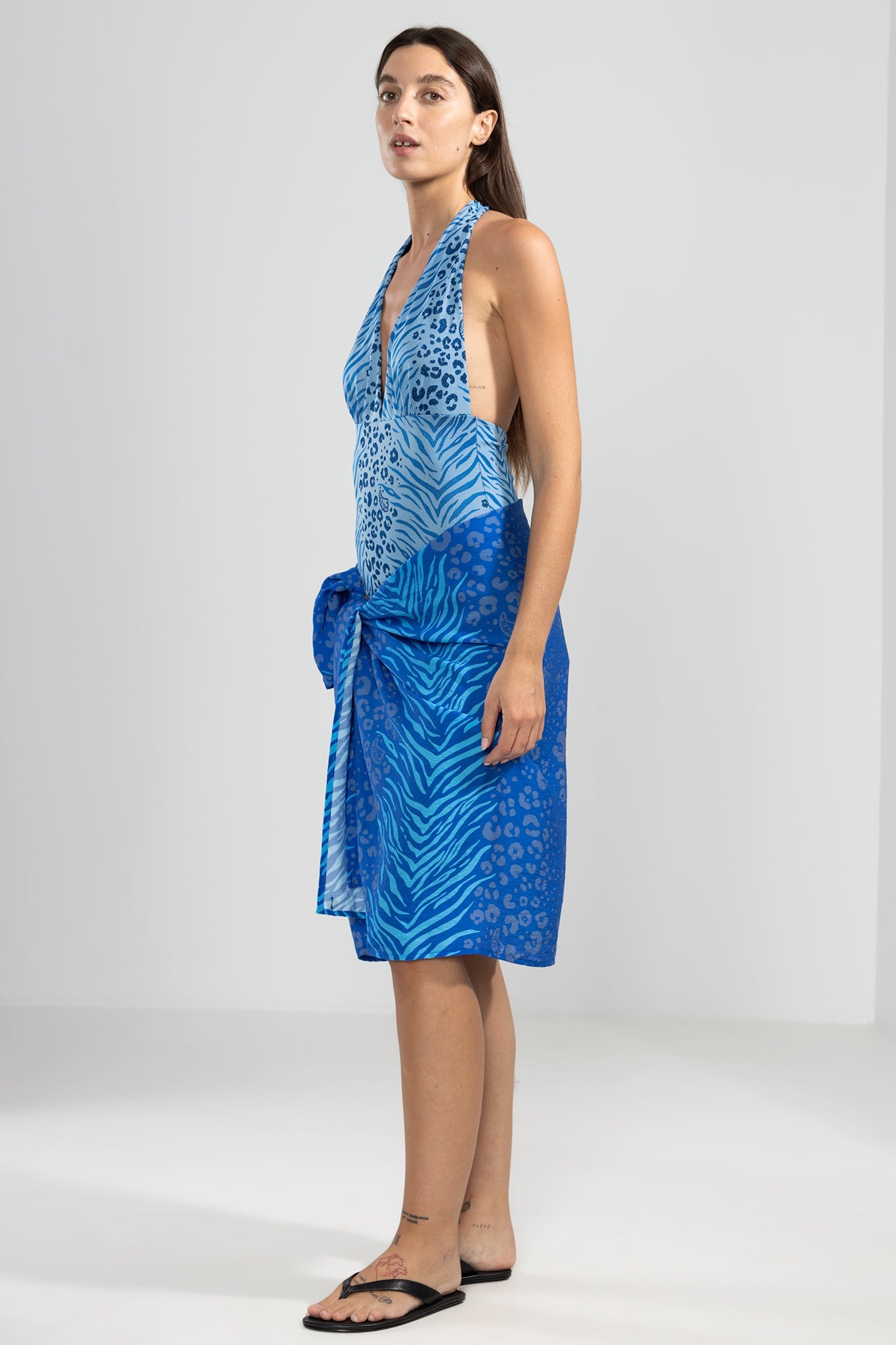 Enteriza Halter Feline Blue - Polonio Uruguay