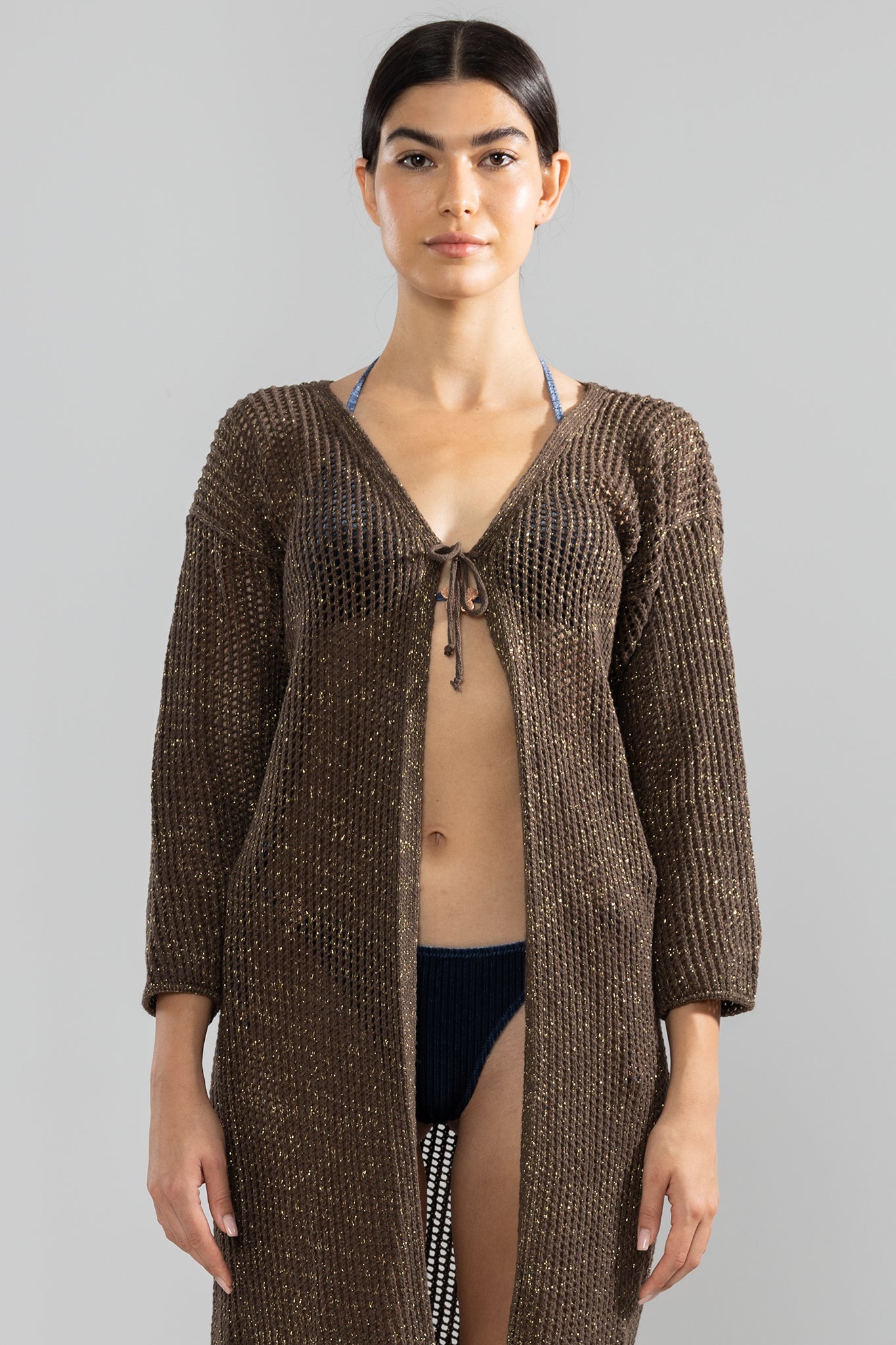 Fringes Cardigan Choco - Polonio Uruguay