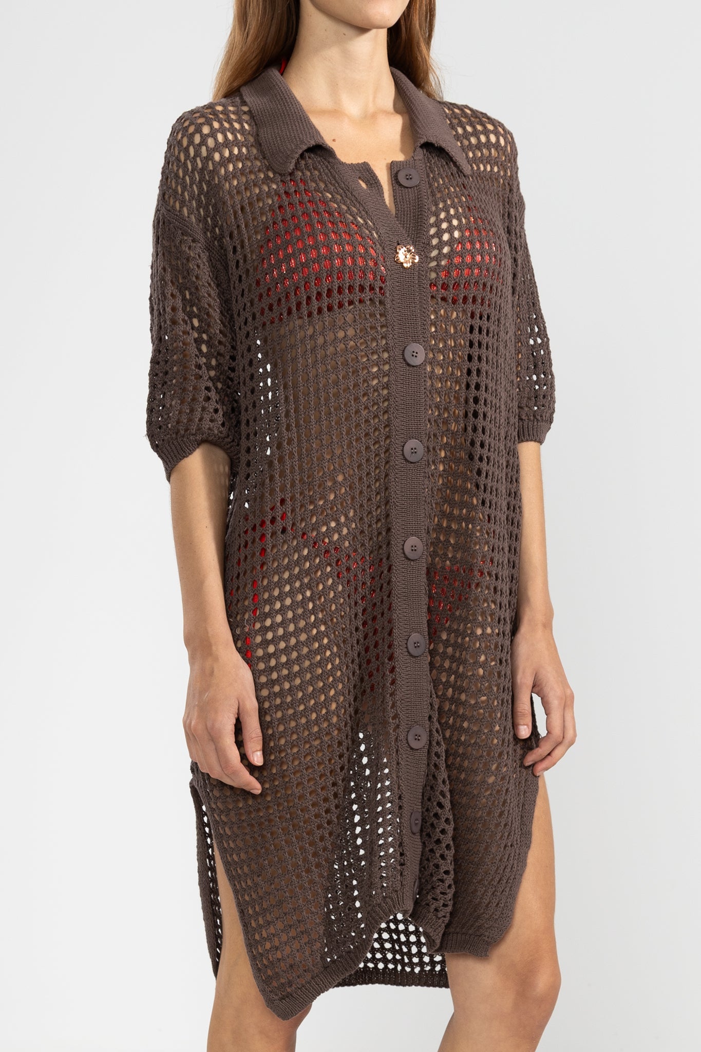 Long Knit Shirt Choco - Polonio Uruguay