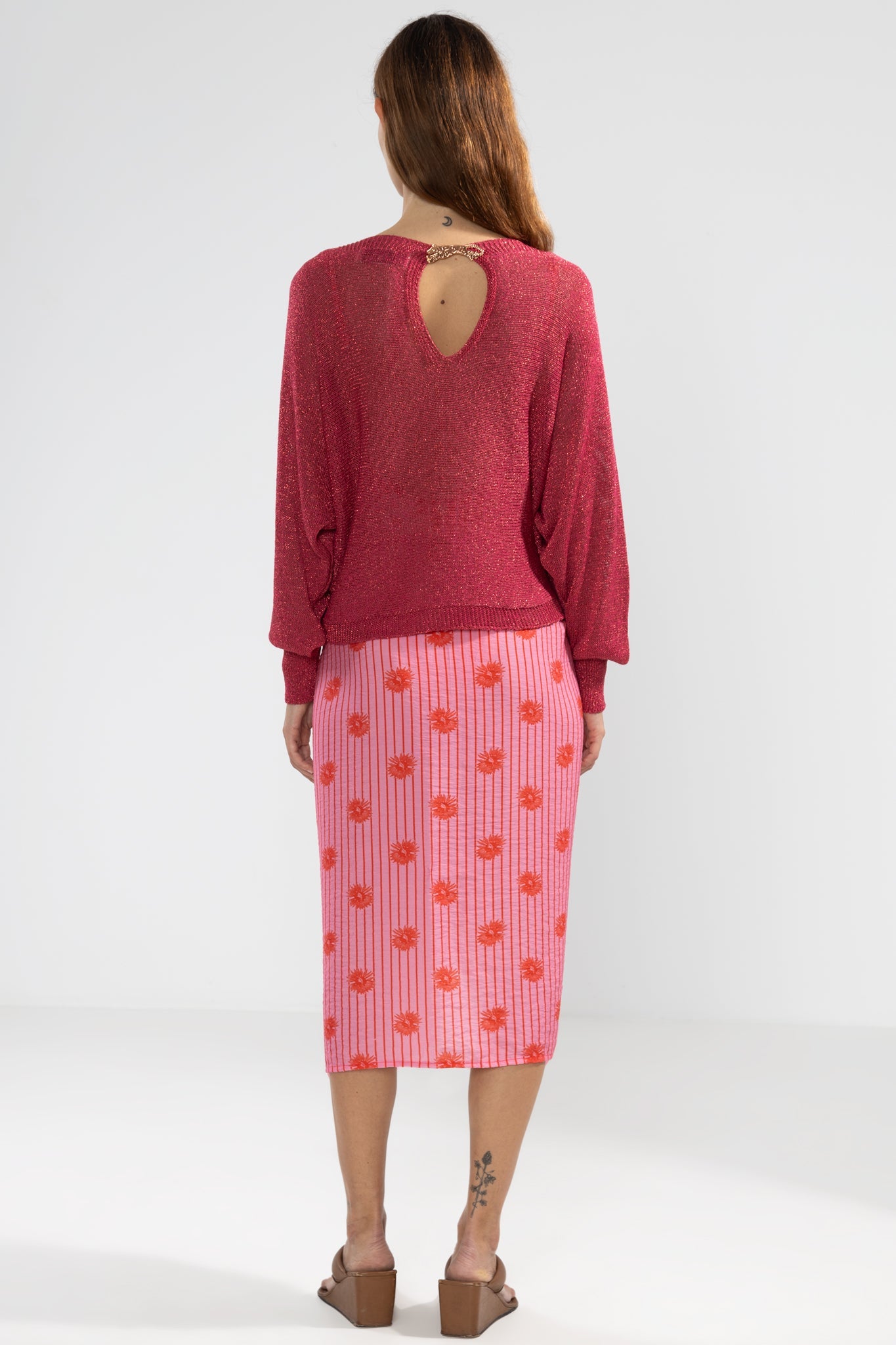 Lu Tiger Sweater Lurex Fucsia - Polonio Uruguay