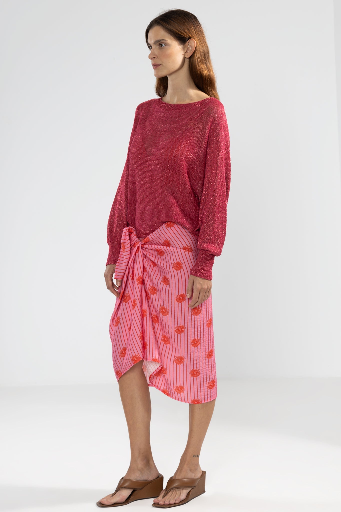 Lu Tiger Sweater Lurex Fucsia - Polonio Uruguay