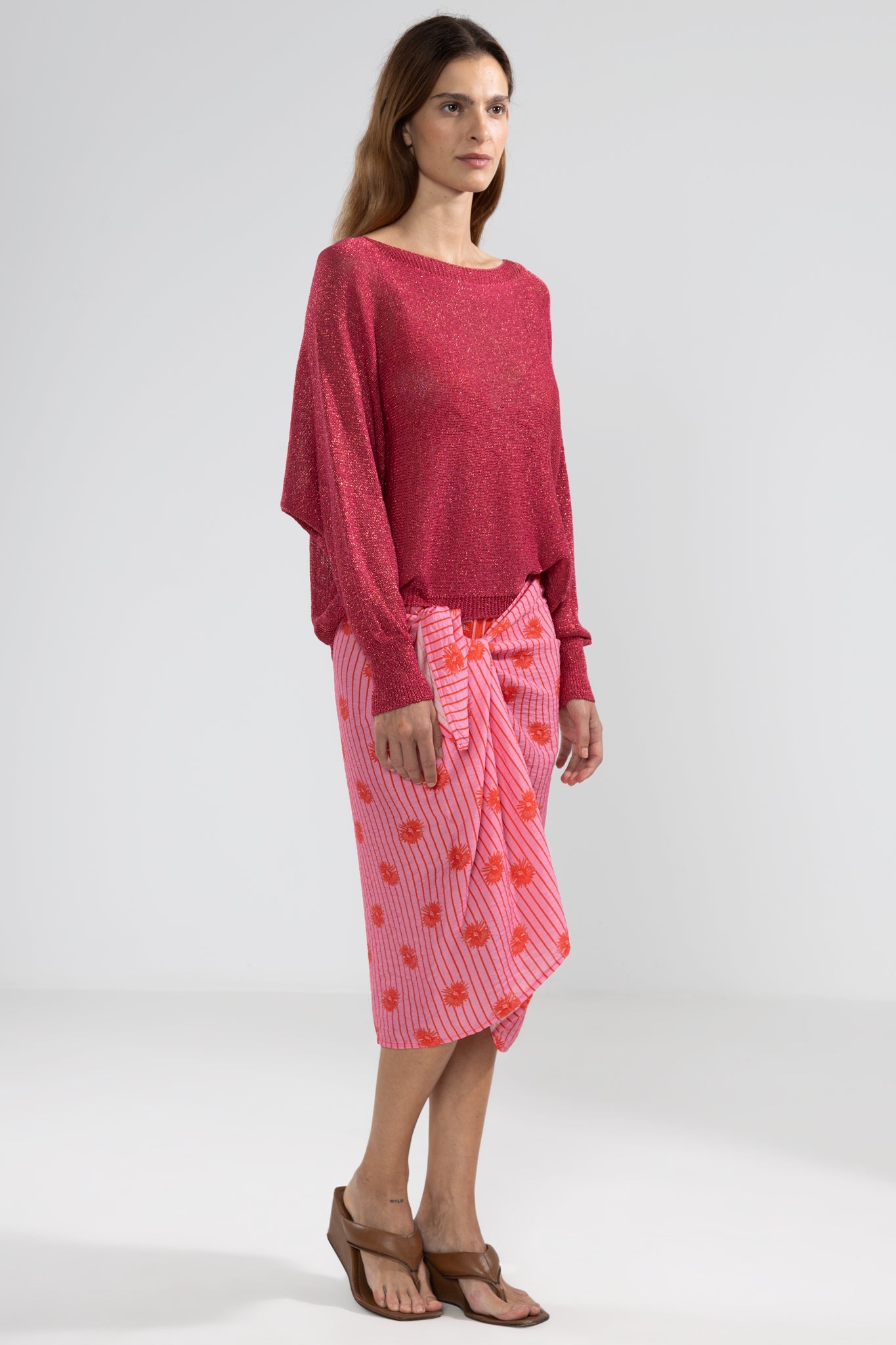 Lu Tiger Sweater Lurex Fucsia - Polonio Uruguay