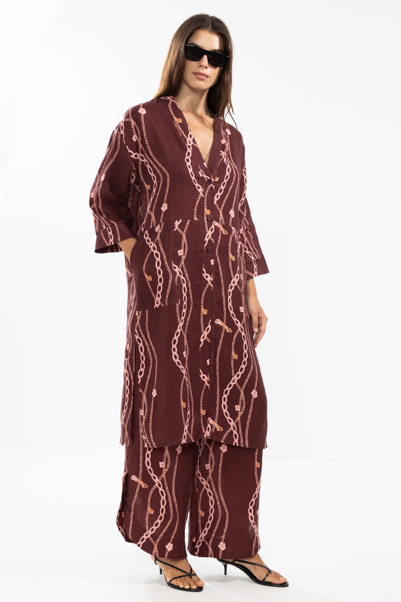 Nicky Long Shirt Chain Gang Merlot - Polonio Uruguay