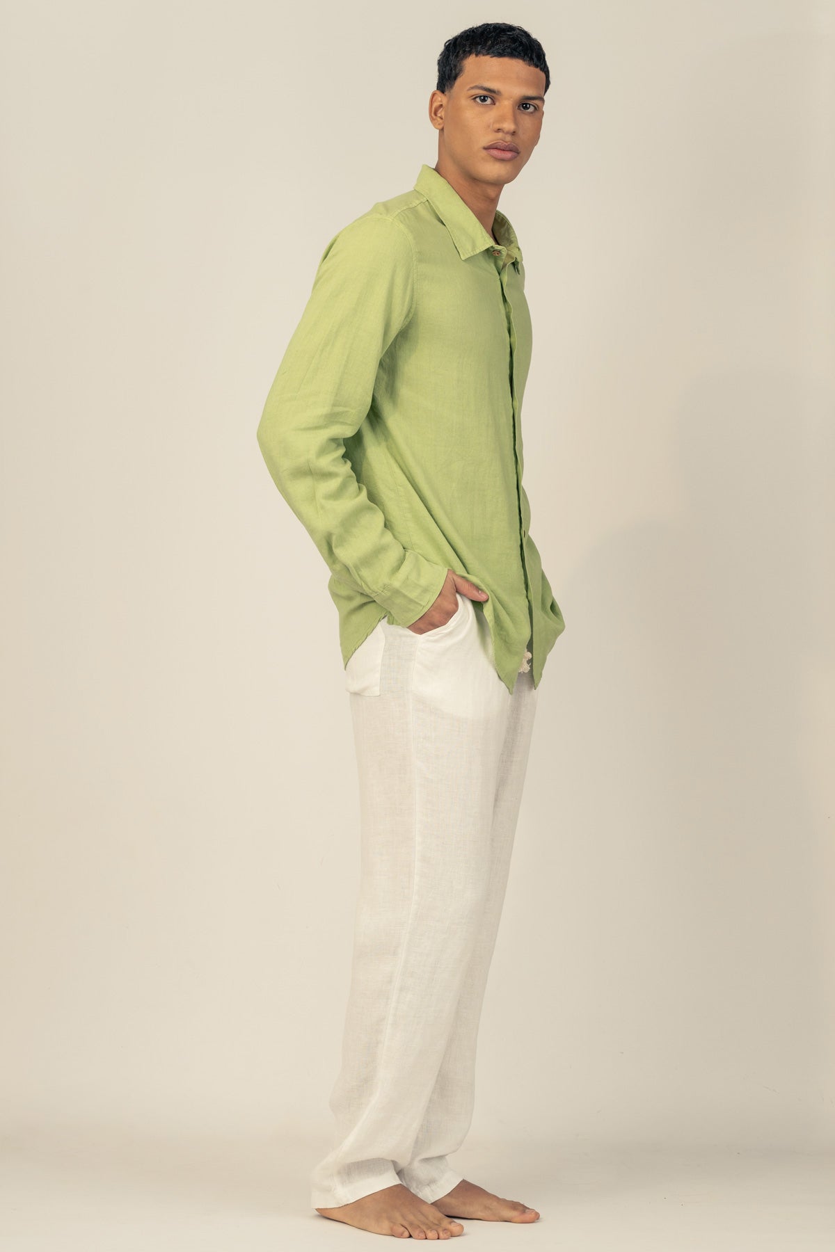 Pantalón De Lino Premium Blanco - Polonio Uruguay