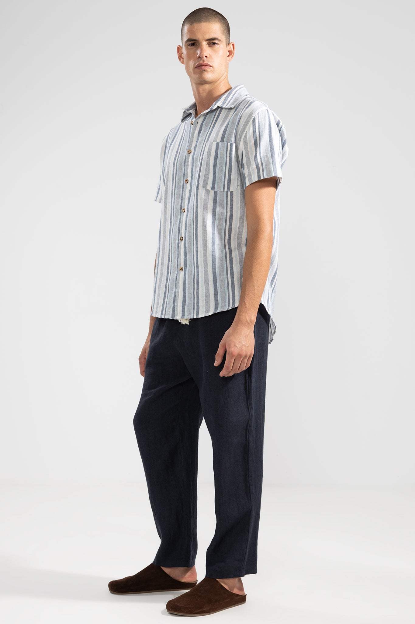 Pantalón De Lino Premium Navy - Polonio Uruguay