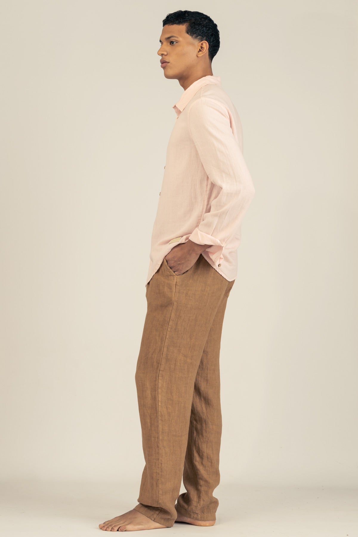 Pantalón De Lino Premium Tabaco - Polonio Uruguay