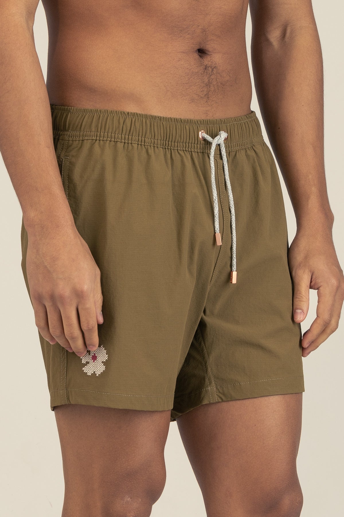 Short de Baño Classic Bordado Army - Polonio Uruguay