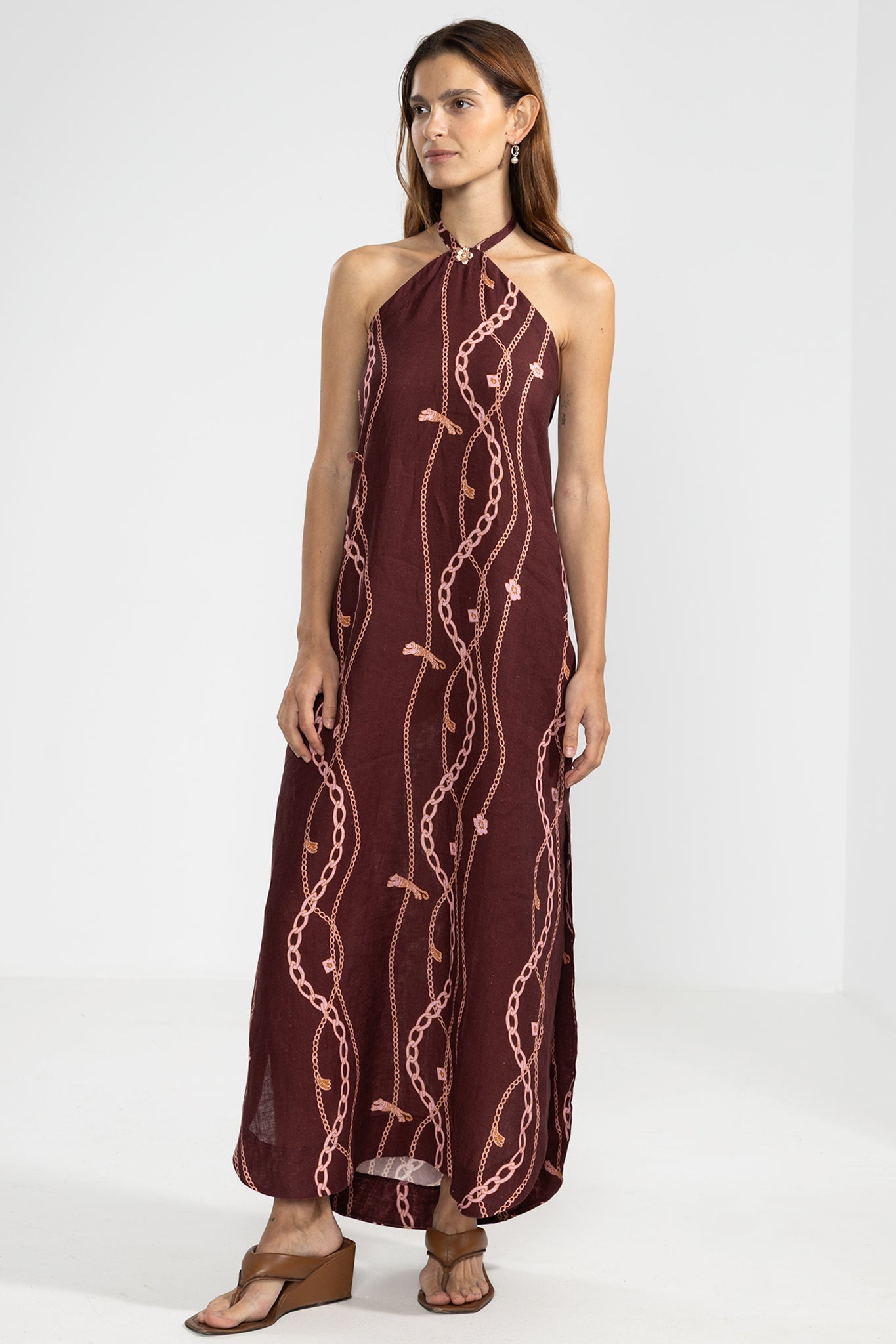Vestido Halter Vale Chain Gang Merlot - Polonio Uruguay