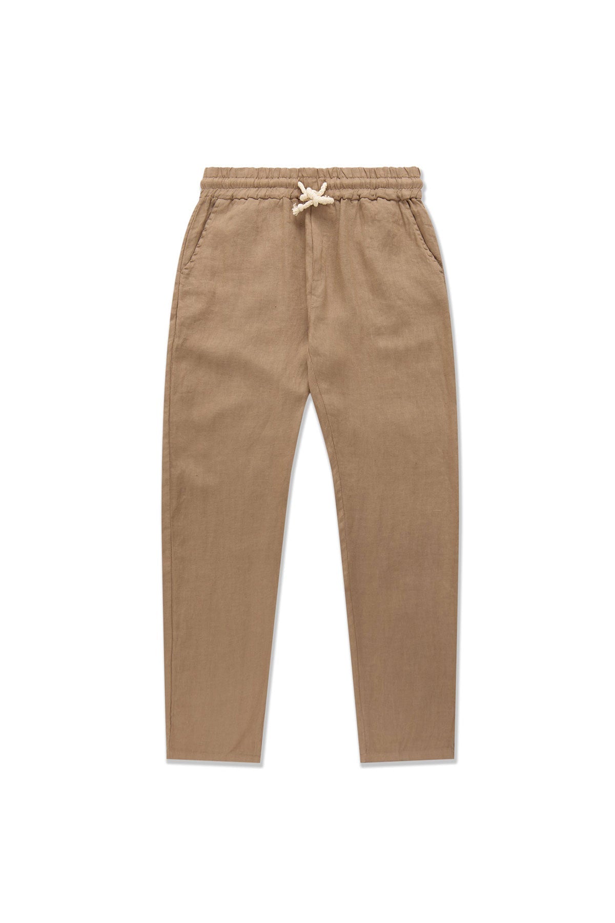 Beige Pantalón de Lino
