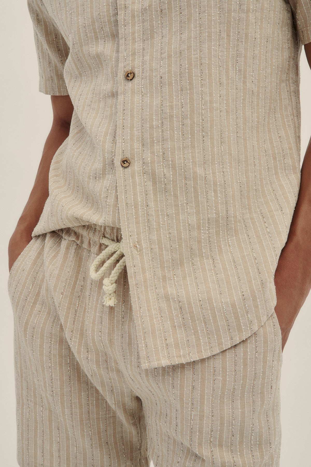 Beige Tonal Men Shorts - Polonio
