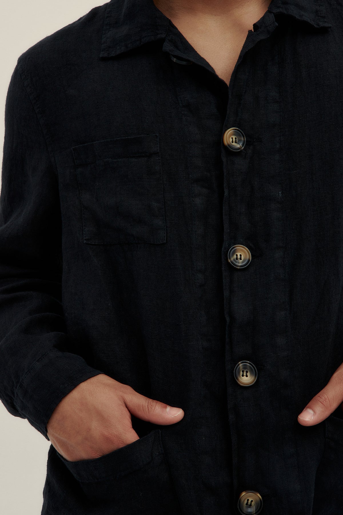 Black Premium Linen Jacket - Polonio