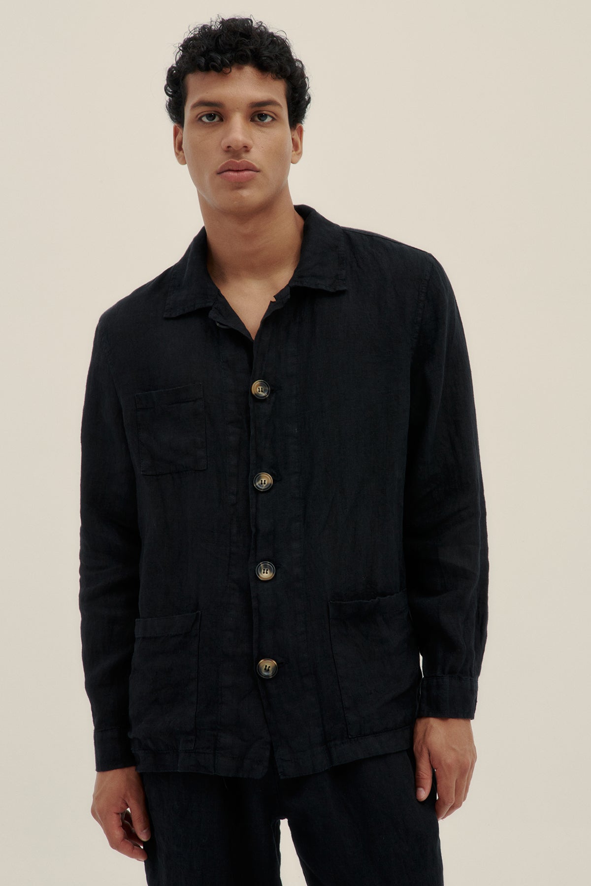 Black Premium Linen Jacket - Polonio