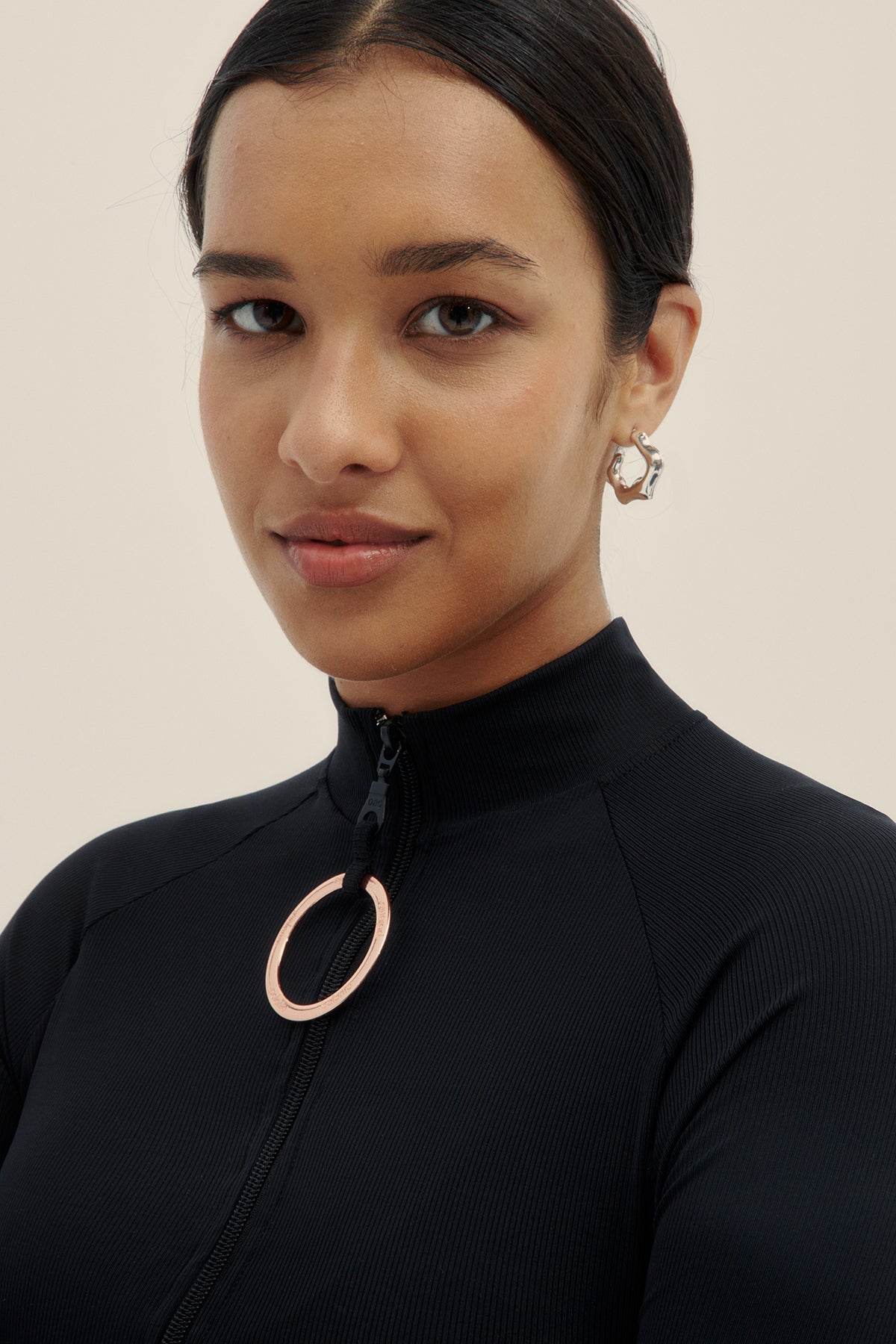 Black Rib Crop Top