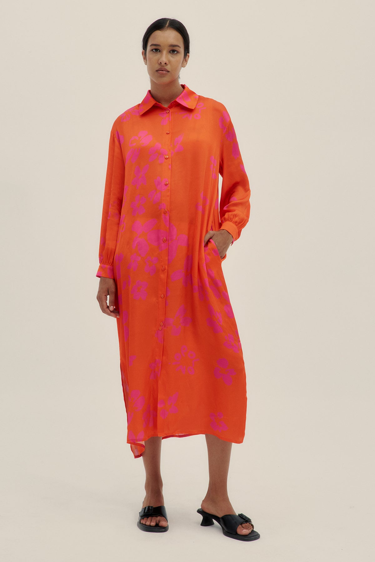 Blossom Red Sol Long Shirt - Polonio